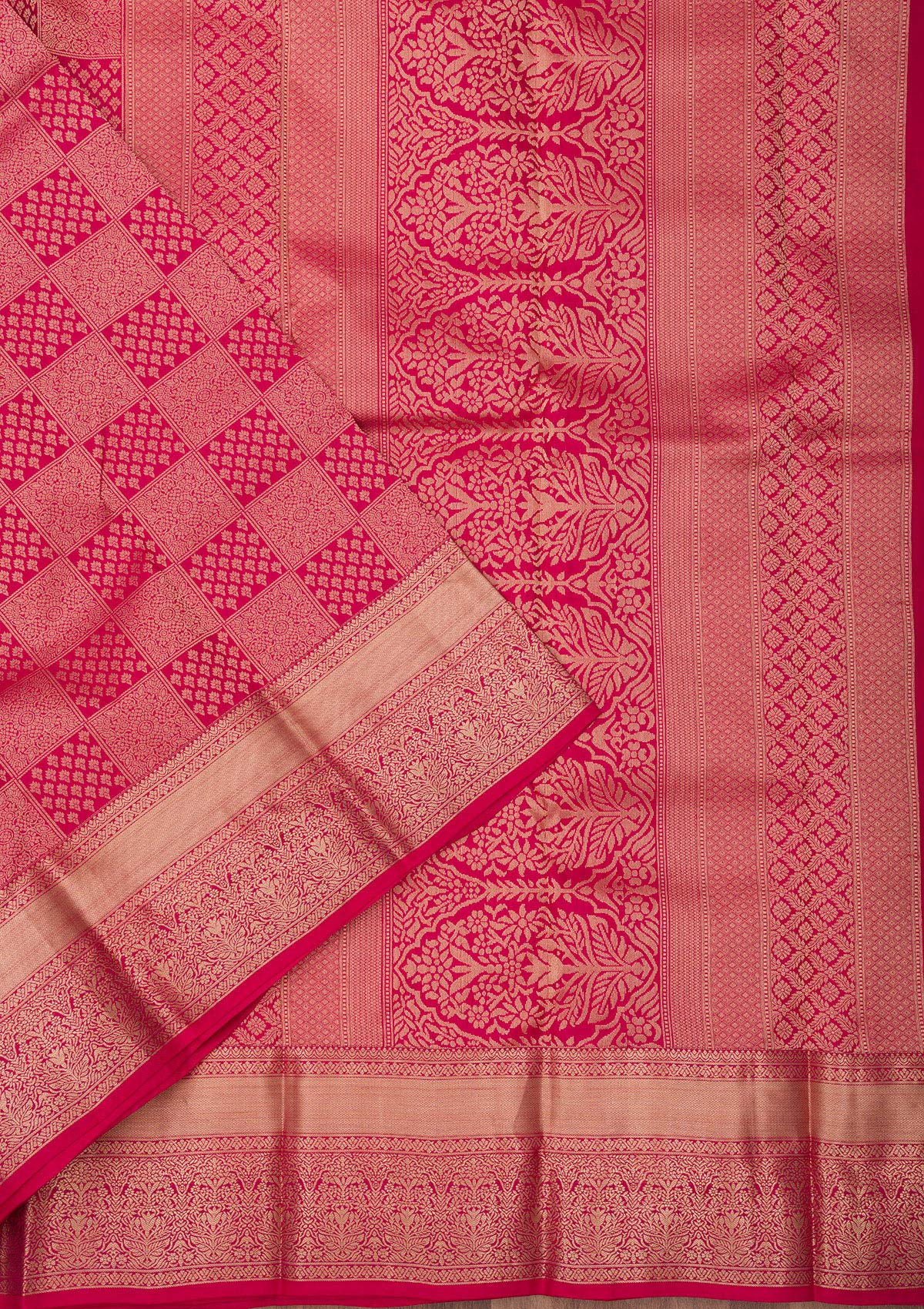 Koskii Rani Pink Zariwork Pure Silk Saree – Women's - view 3