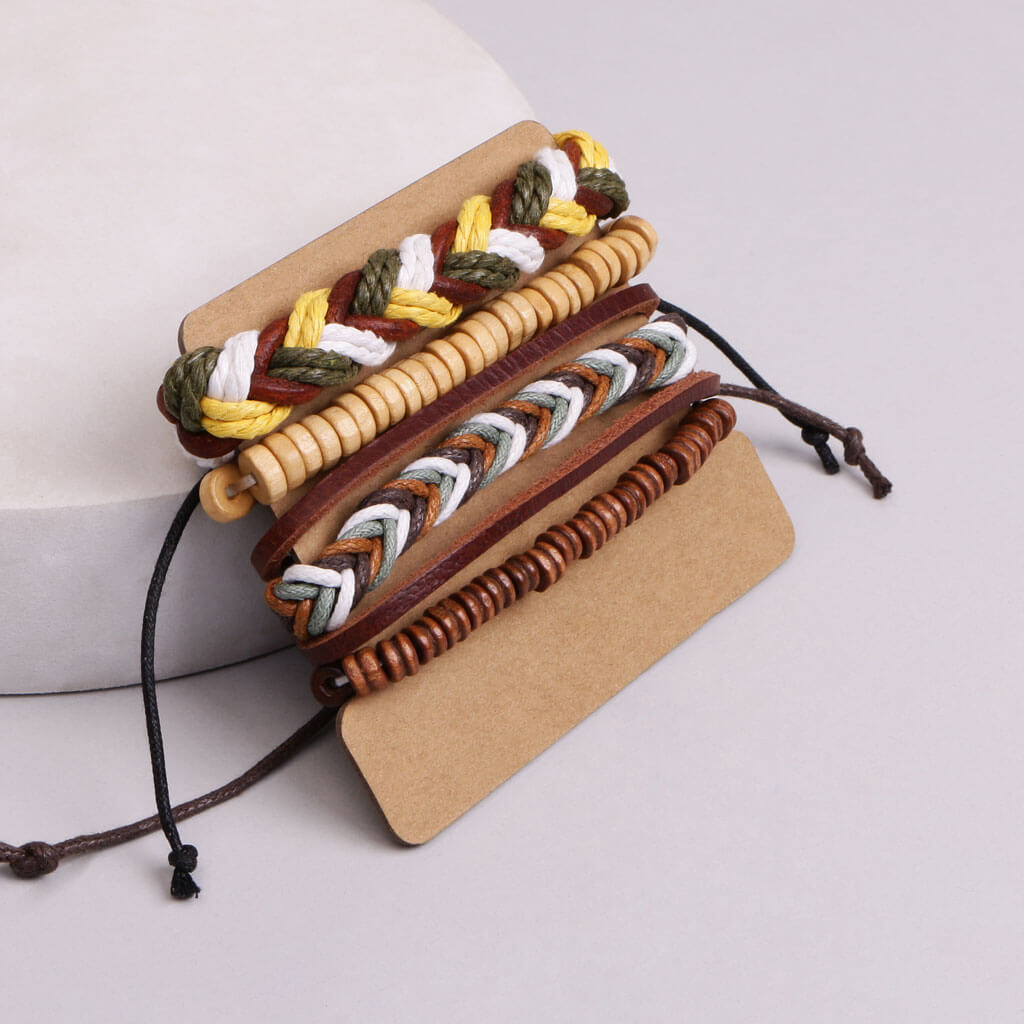 Bigsmall Leather Braided Bracelet - view 5
