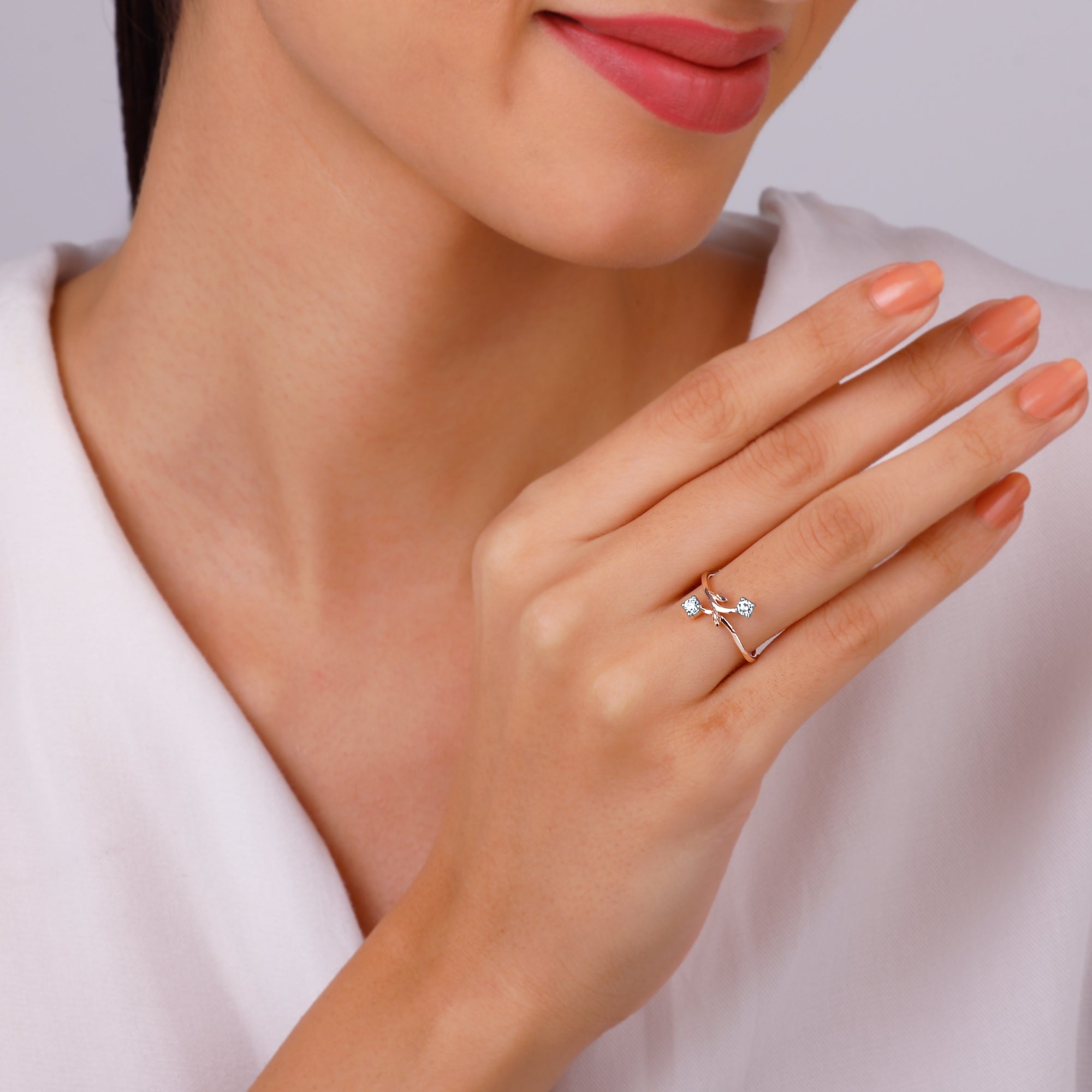 GIVA Jewellery Rose Gold Anthos Ring - view 3