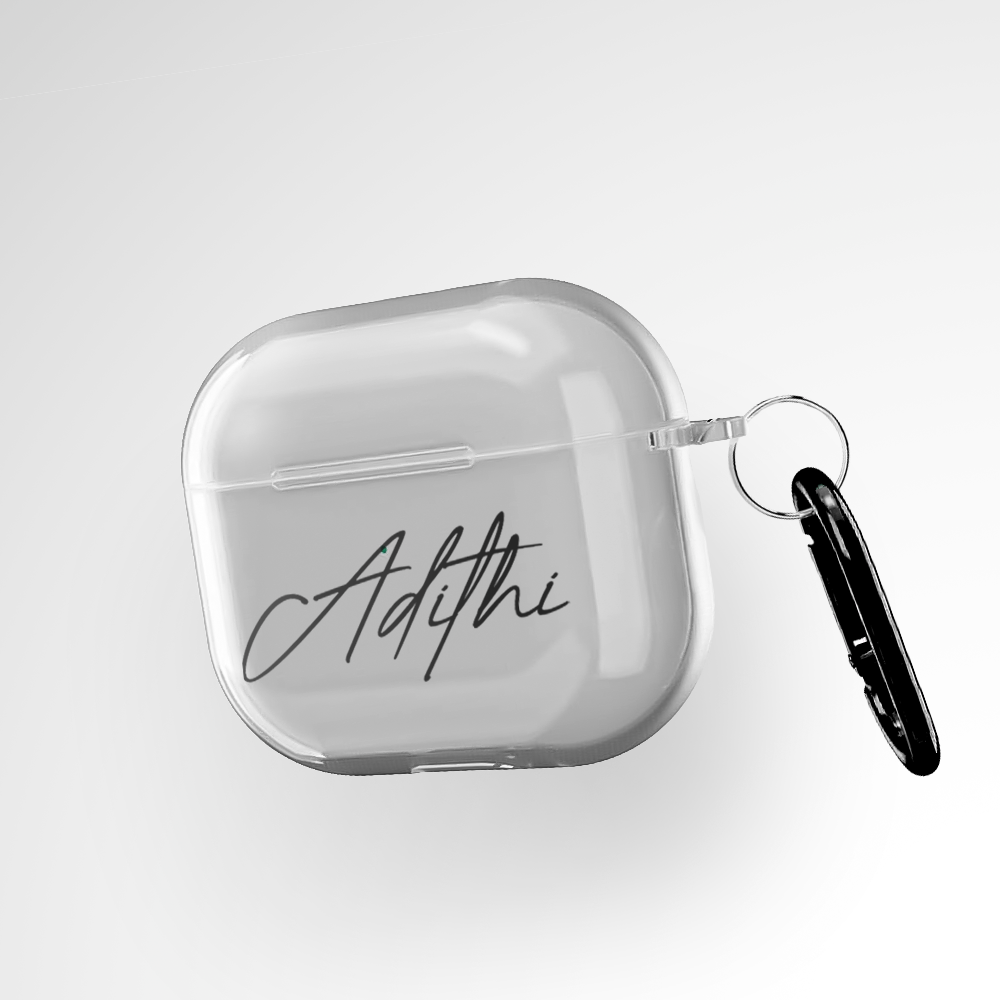 Cover It Up Custom Cursive Name Clear Airpods Pro 2 Case Covers - view 3