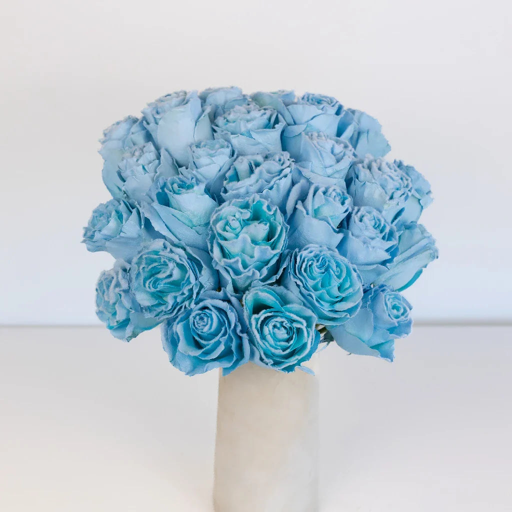 FiftyFlowers Tinted Light Blue Fuzzy Roses - view 2