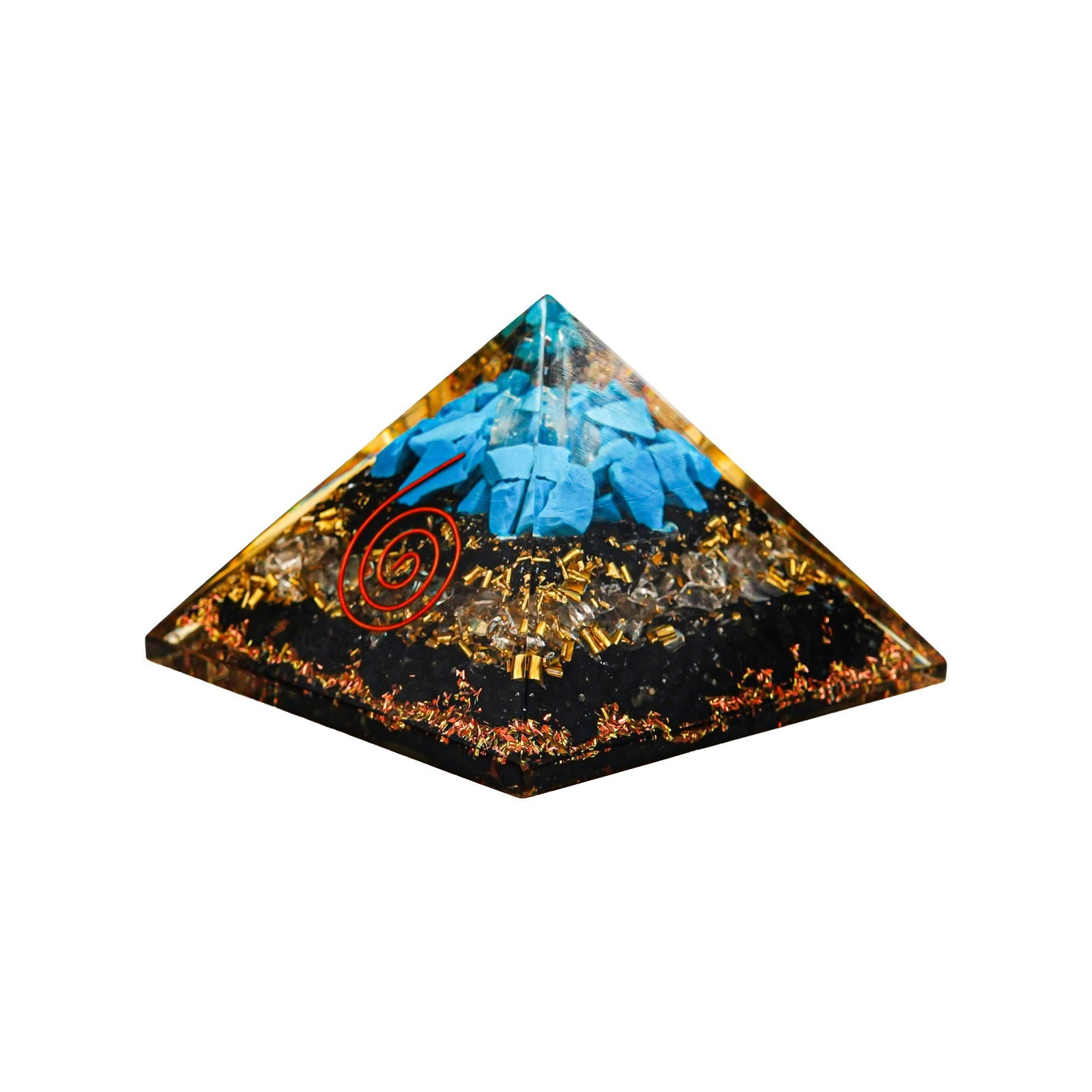 Gemsmantra Black Tourmaline With Turquoise Pyramid - view 2