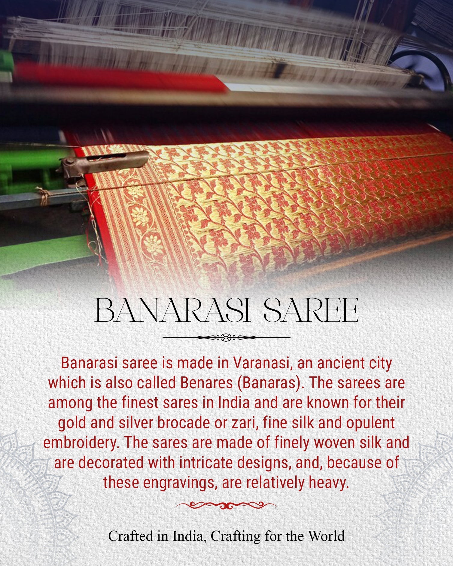 IndianVillèz Green Banarasi Katan Silk Saree Inspired by Big Ben, London & United States Capitol, Washington DC - view 7