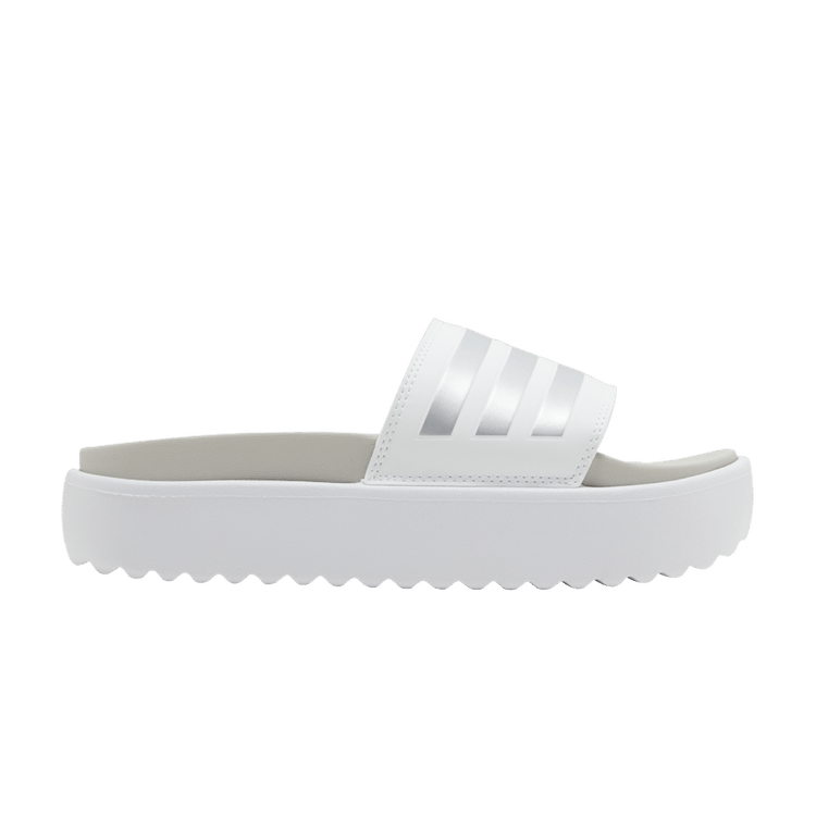 Yeezy adidas Adilette Platform Slides Cloud White Zero Metalic Grey