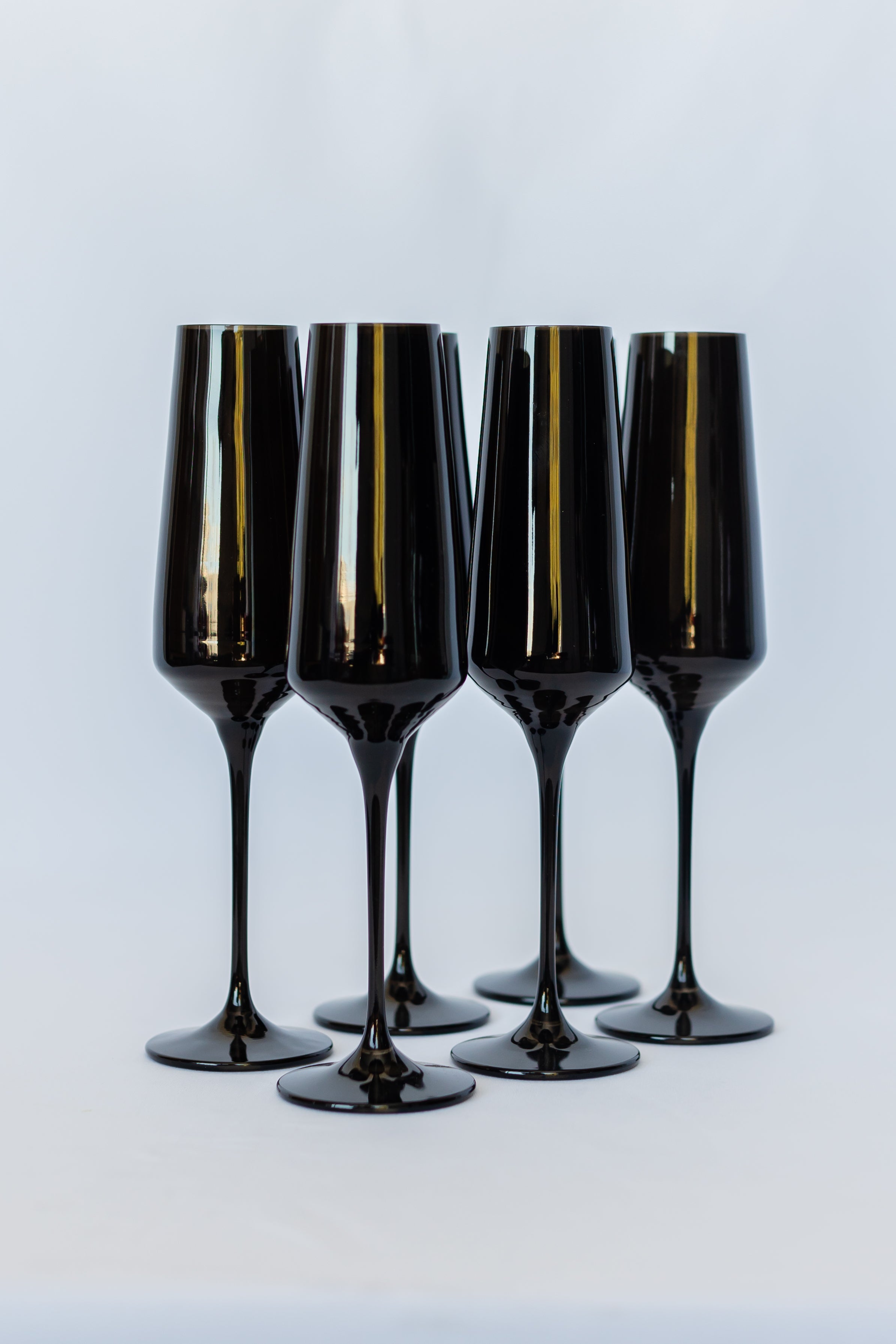 Estelle Colored Glass Estelle Colored Champagne Flute - Set of 6 {Black}
