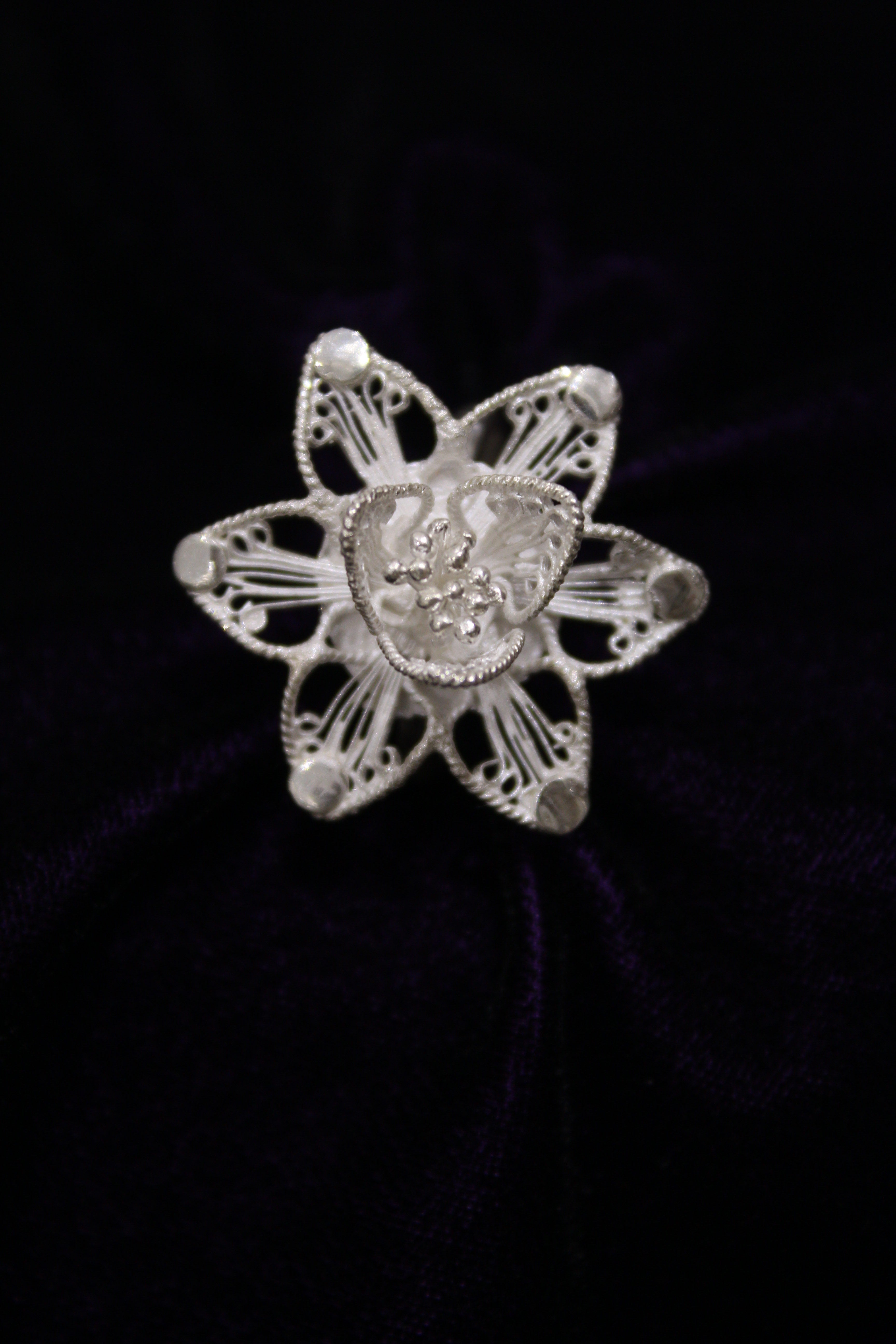 Indianvillez Women's Tarakasi Silver Filigree Ring