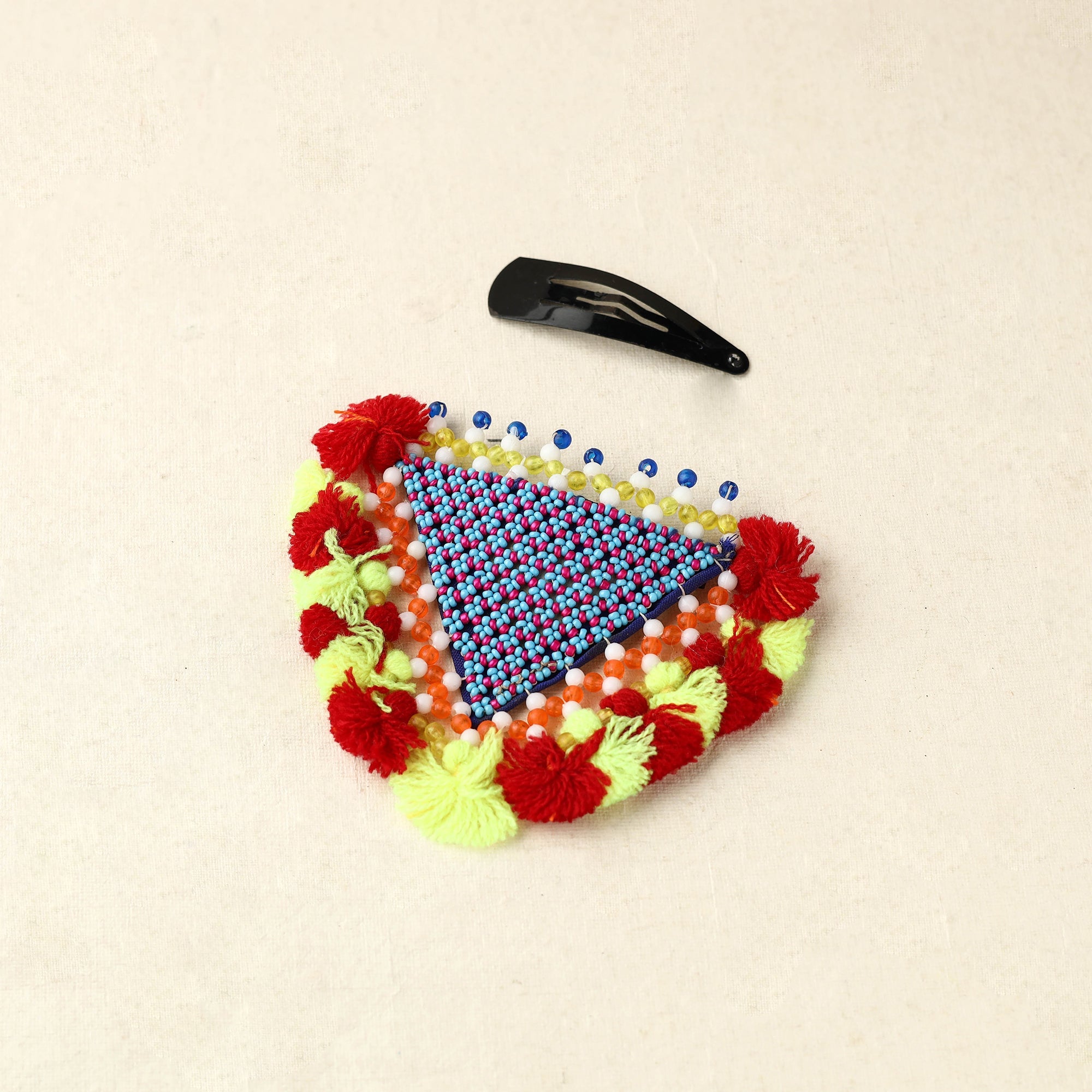 KACHCHH JI CHHAAP Beadwork Hair Clip with Tassels (Single) by Hodka Girls 57