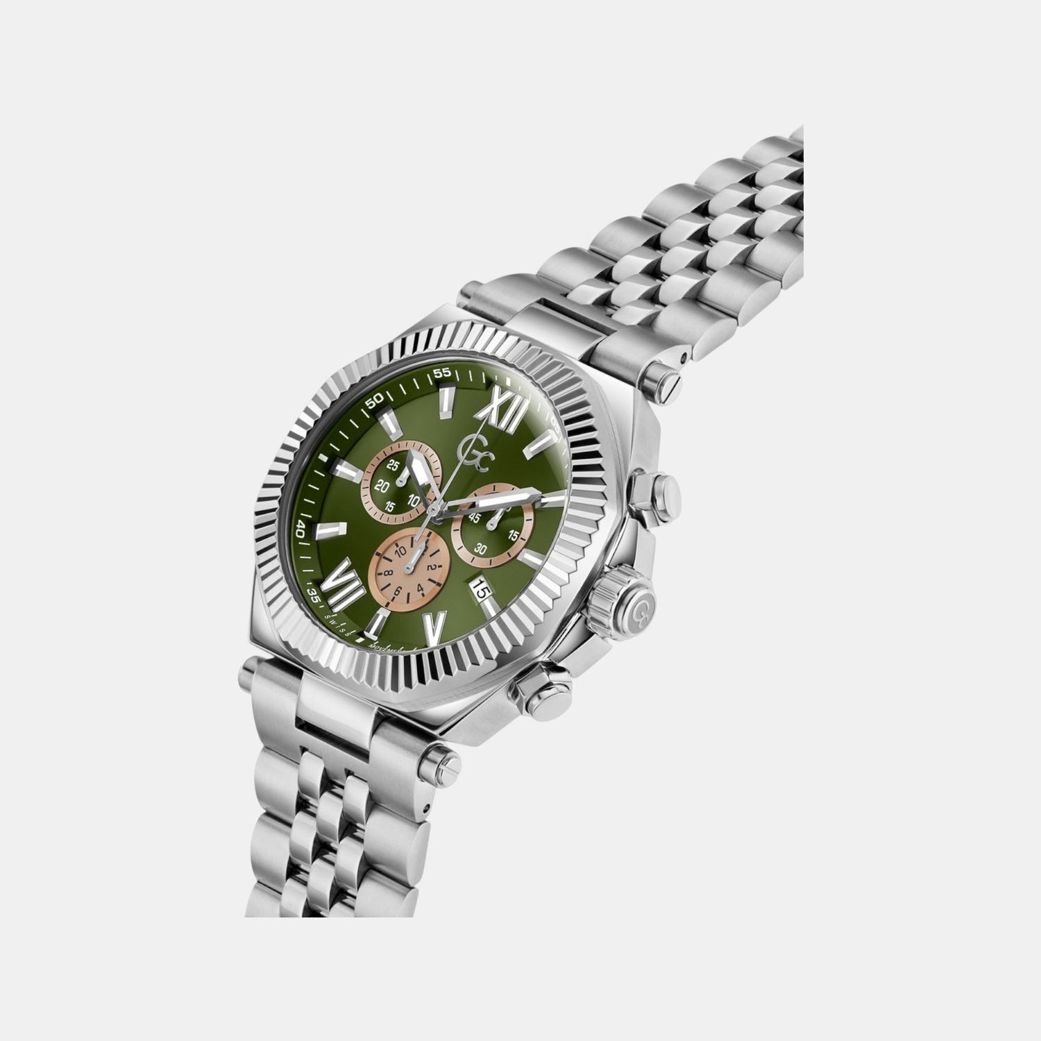 Gc Atlas Men Quartz Green Dial Chronograph Stainless Steel Watch Z66004G9 - view 4