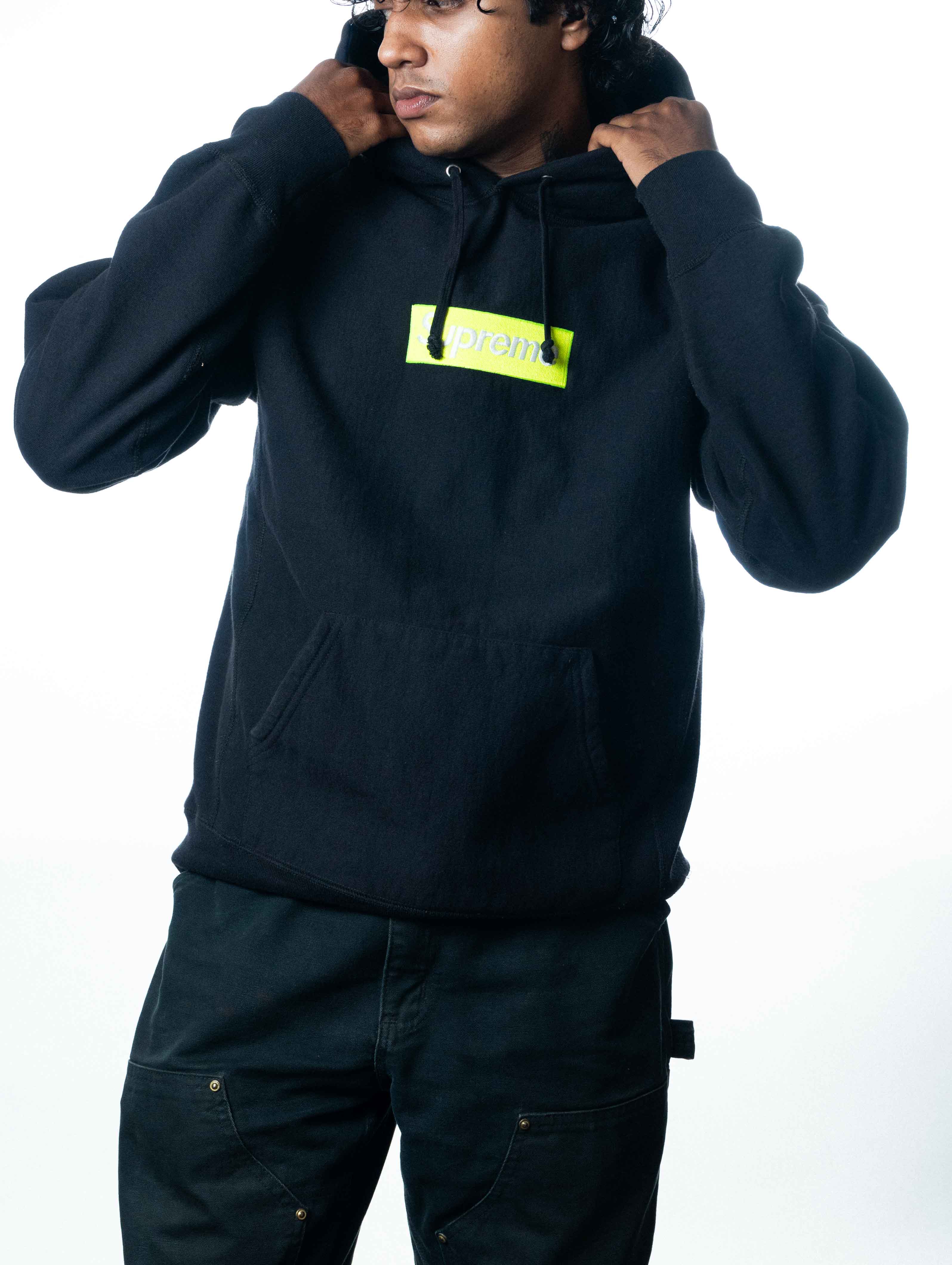 Supreme 2017 Lime Green Box Logo Hoodie - view 2