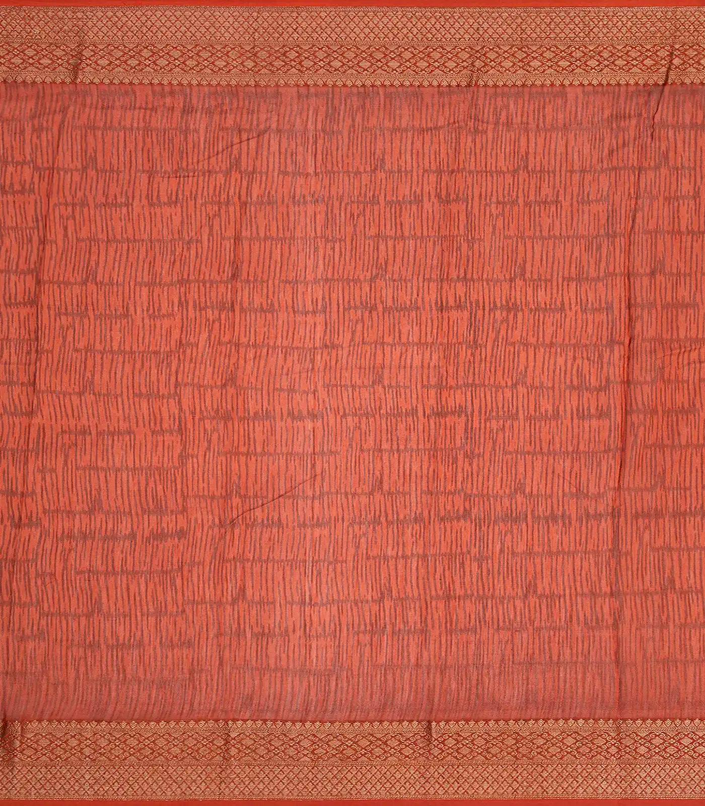 RmKV Orange Chanderi Cotton Saree Printed With Floral Motifs-Orange - view 4