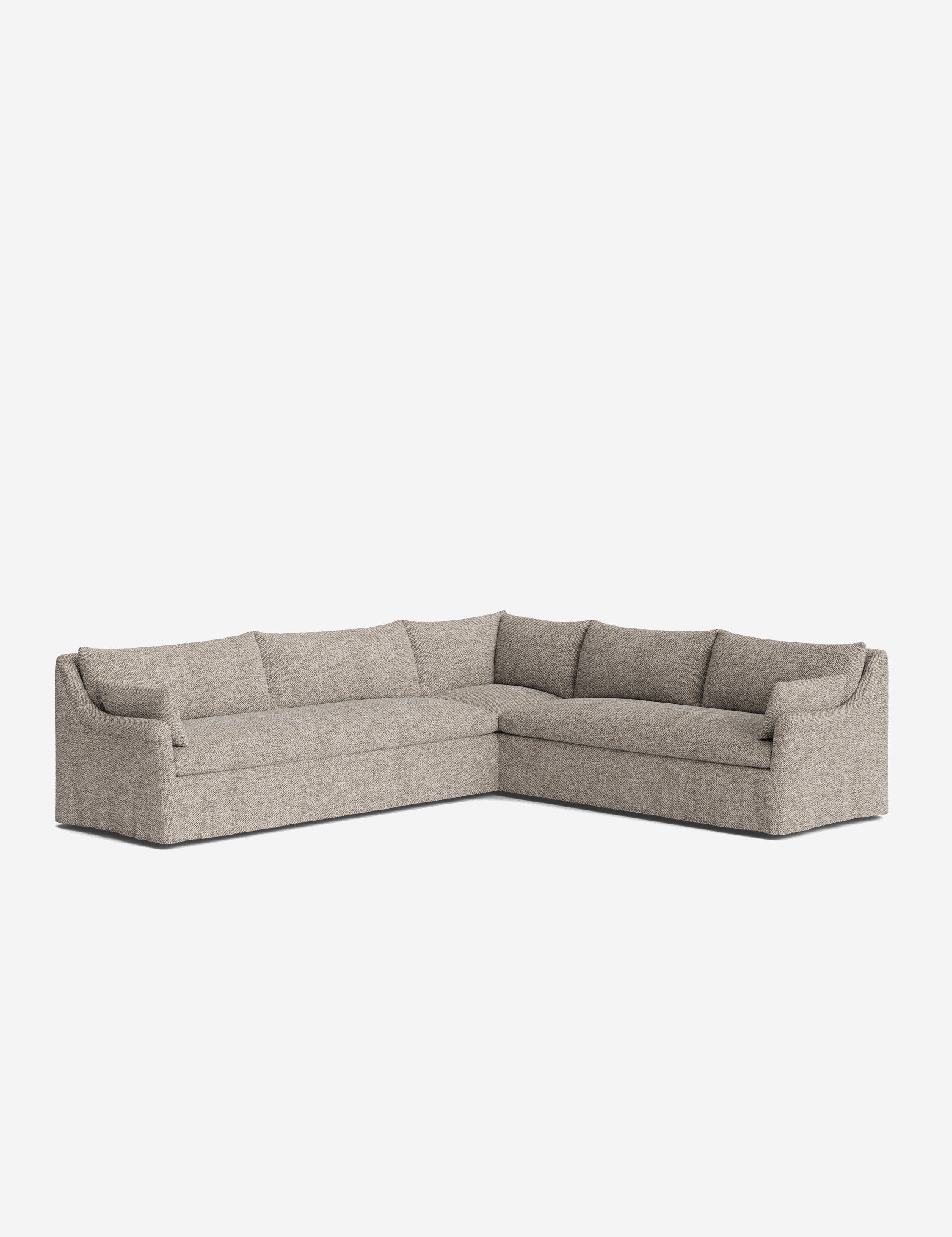 Lulu and Georgia Portola Rolled Arm Slipcover Corner Sectional Sofa - view 125