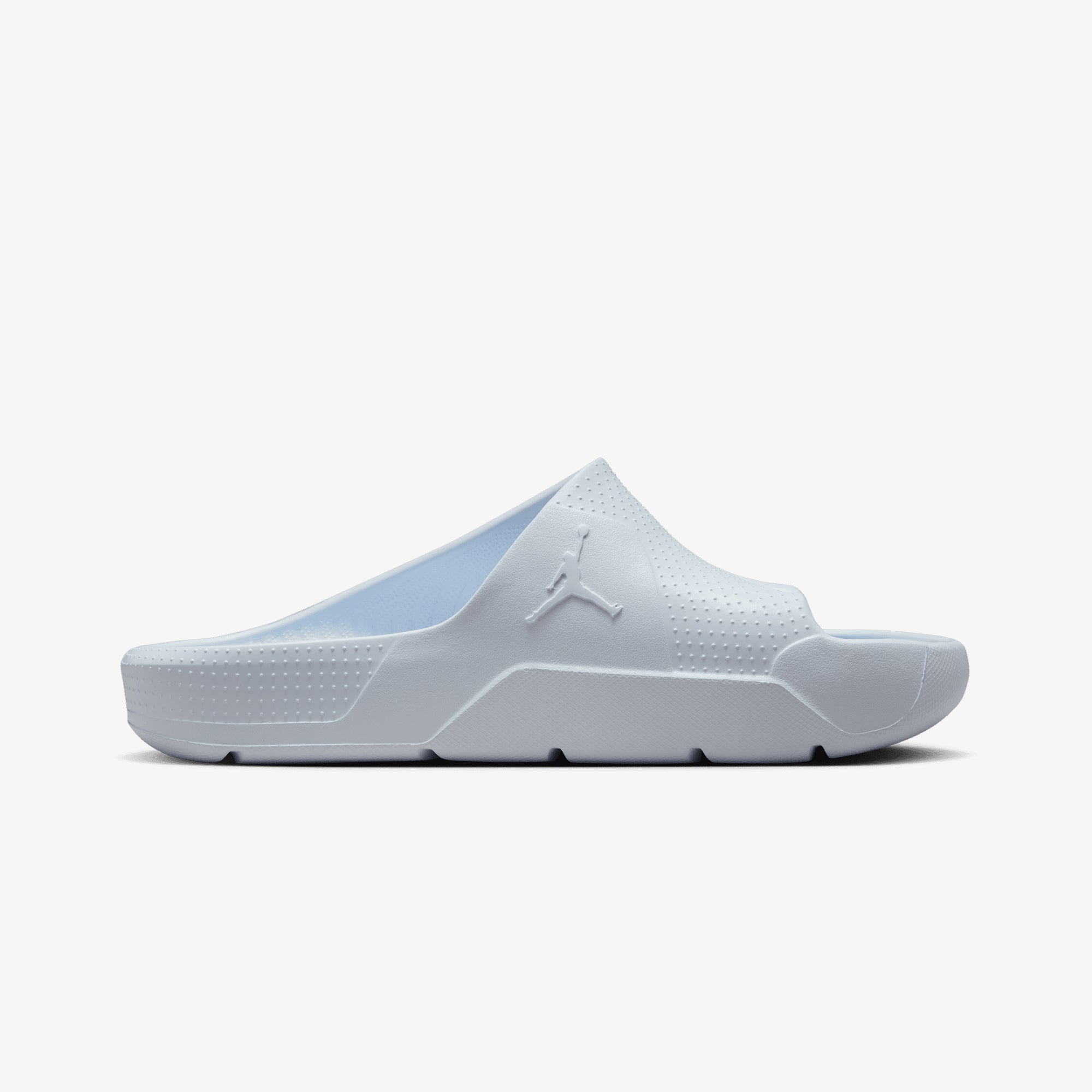 Blue sandals, slides – Jordan | POST { BLUE/WHITE