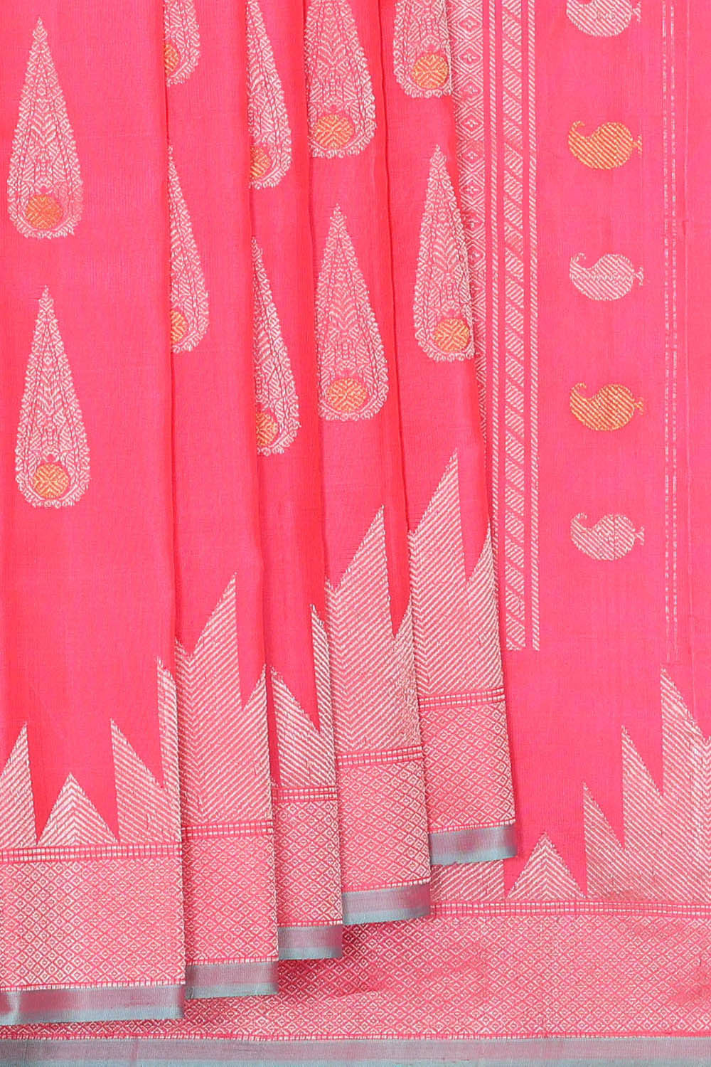 Kalanjali Gadwal Silk Peach Pink Saree – Women's