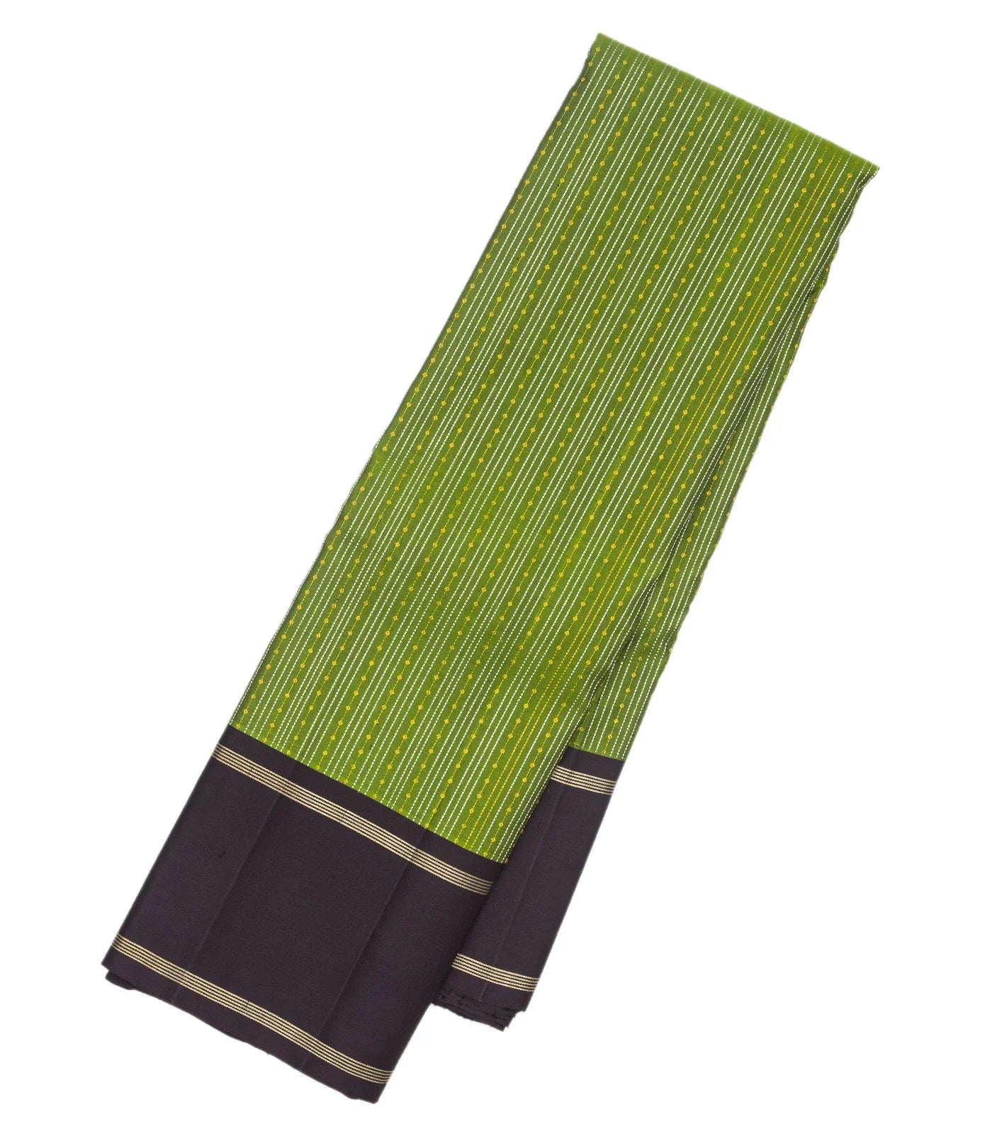 RmKV Green Handloom Kanchipuram Silk Saree With Zari Stripes