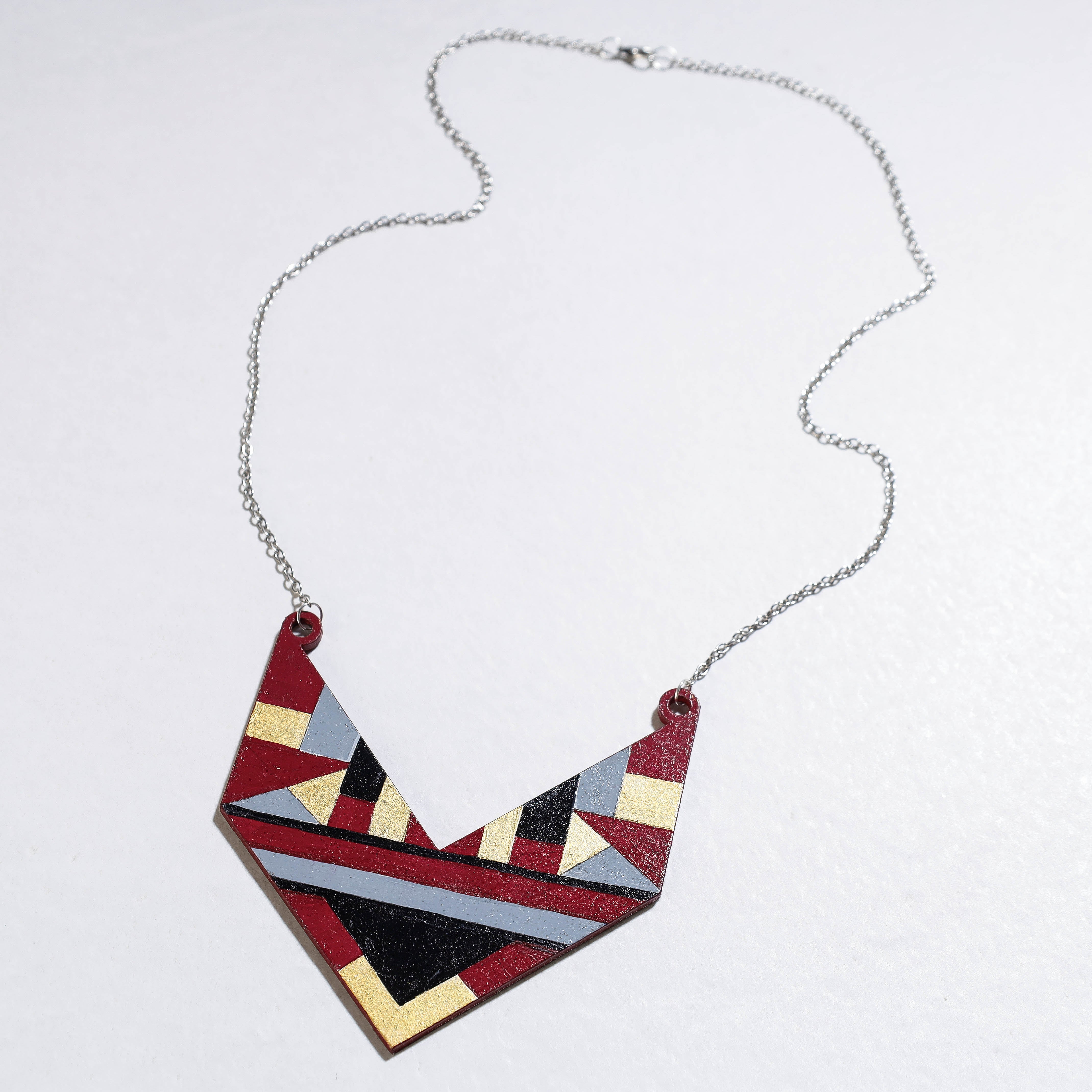 FUDAKTI Bella - Modern Art Handpainted Wooden Necklace - view 2