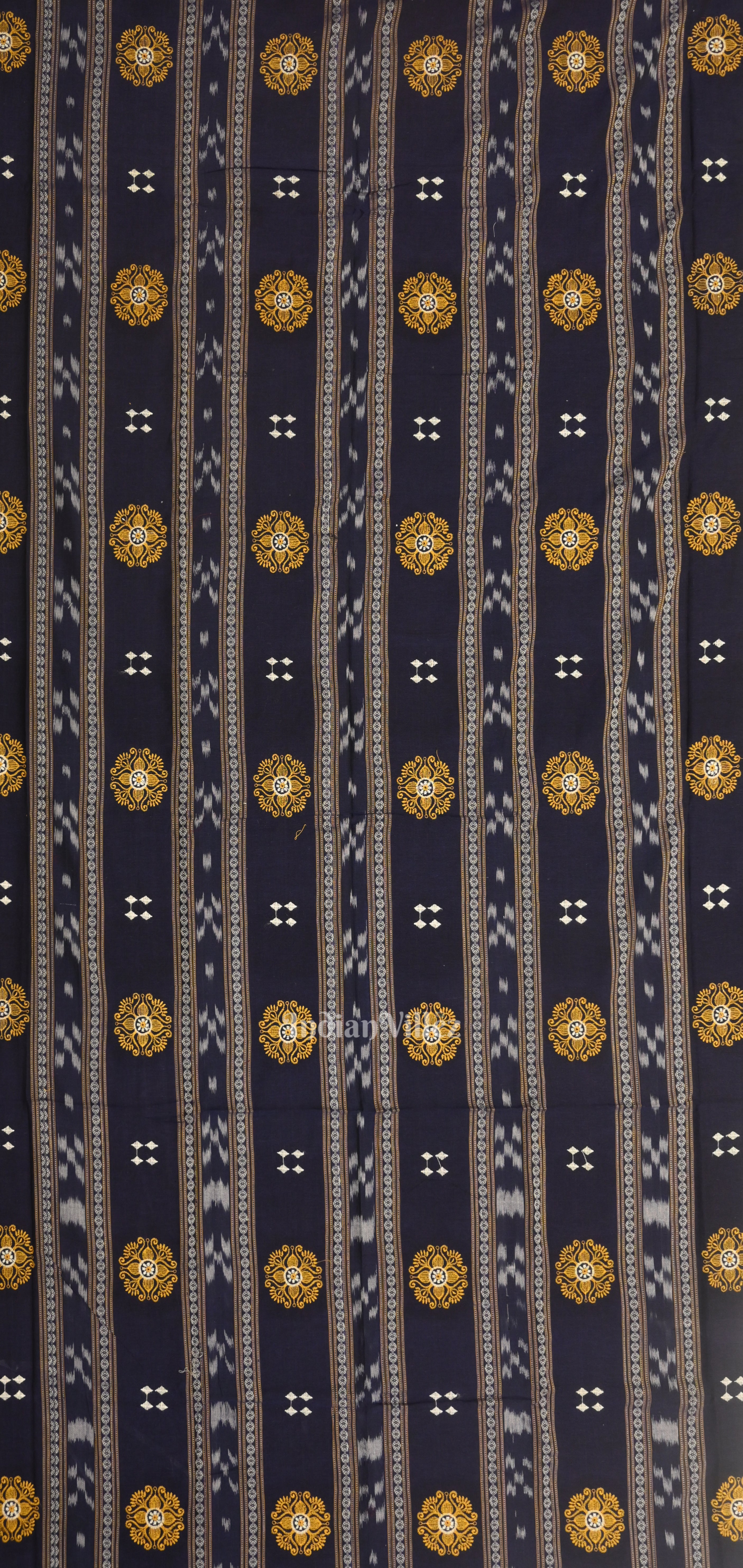 IndianVillèz Blue yellow Sambalpuri Bomkai Cotton Dress set with Dupatta - view 2