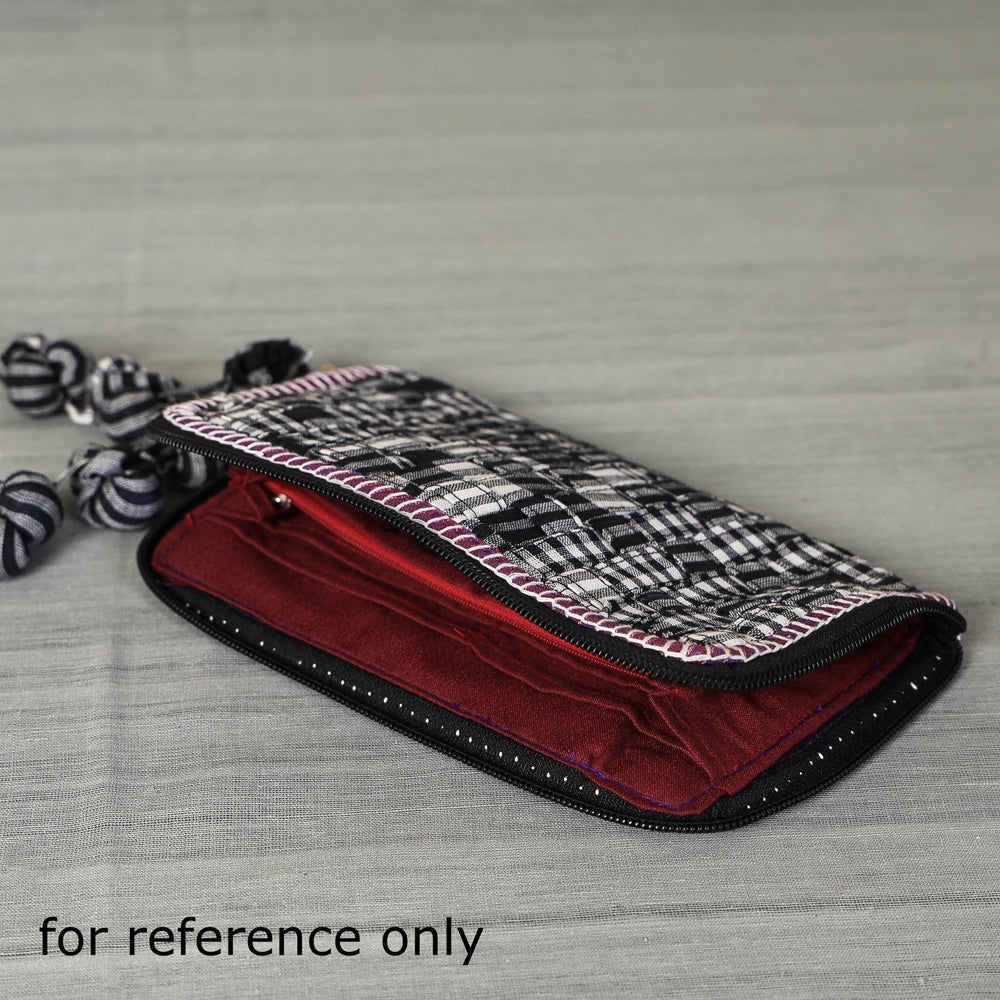 Black - Gamcha Fabric Handmade Clutch Wallet by Rangila Dhaga - view 2