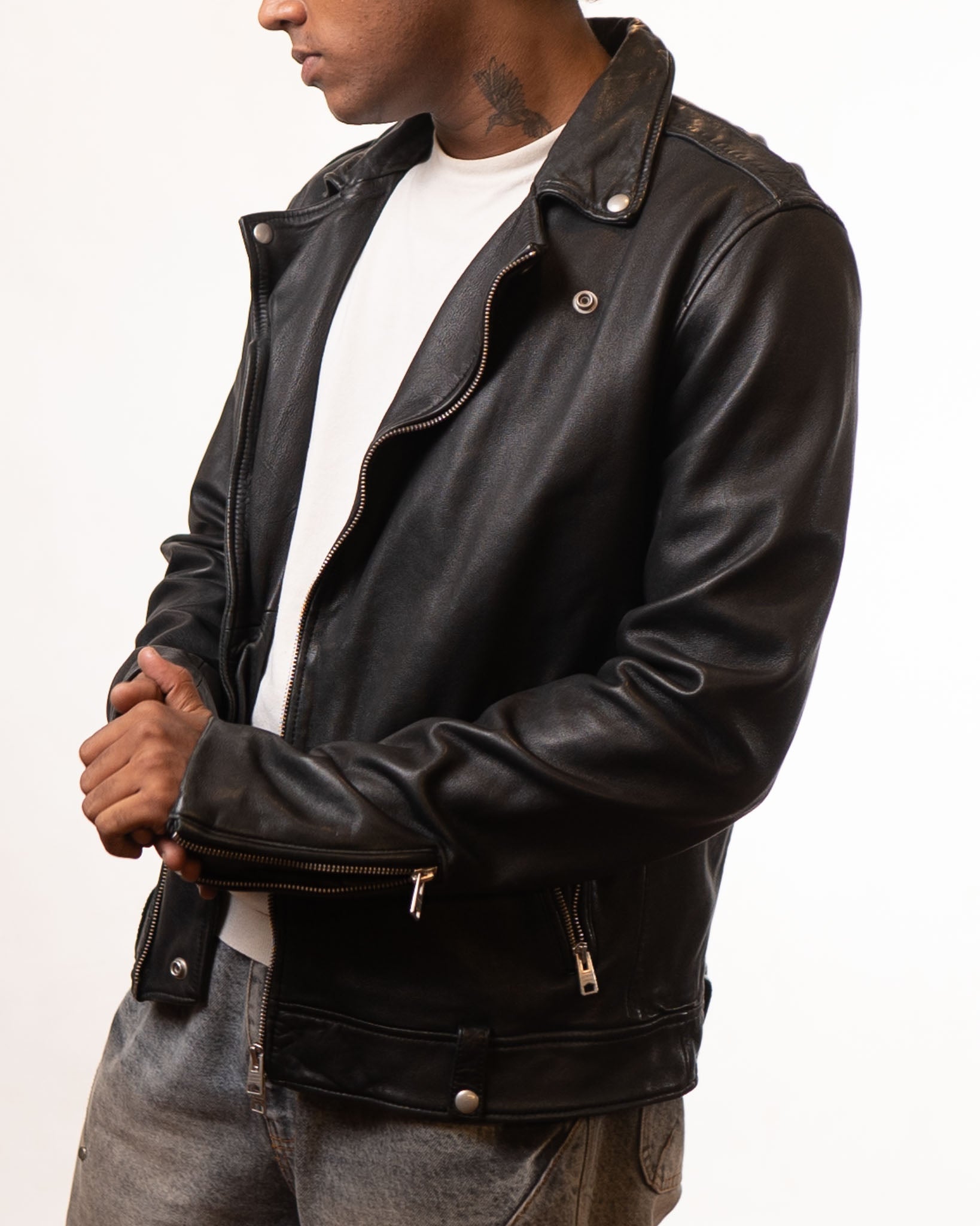 All Saints Black Leather Jacket - view 2