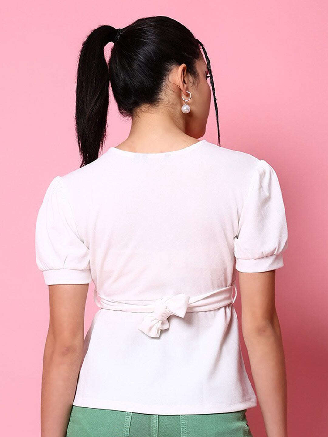 Freehand By The Indian Garage Co Women V Neck Peplum Top - view 3