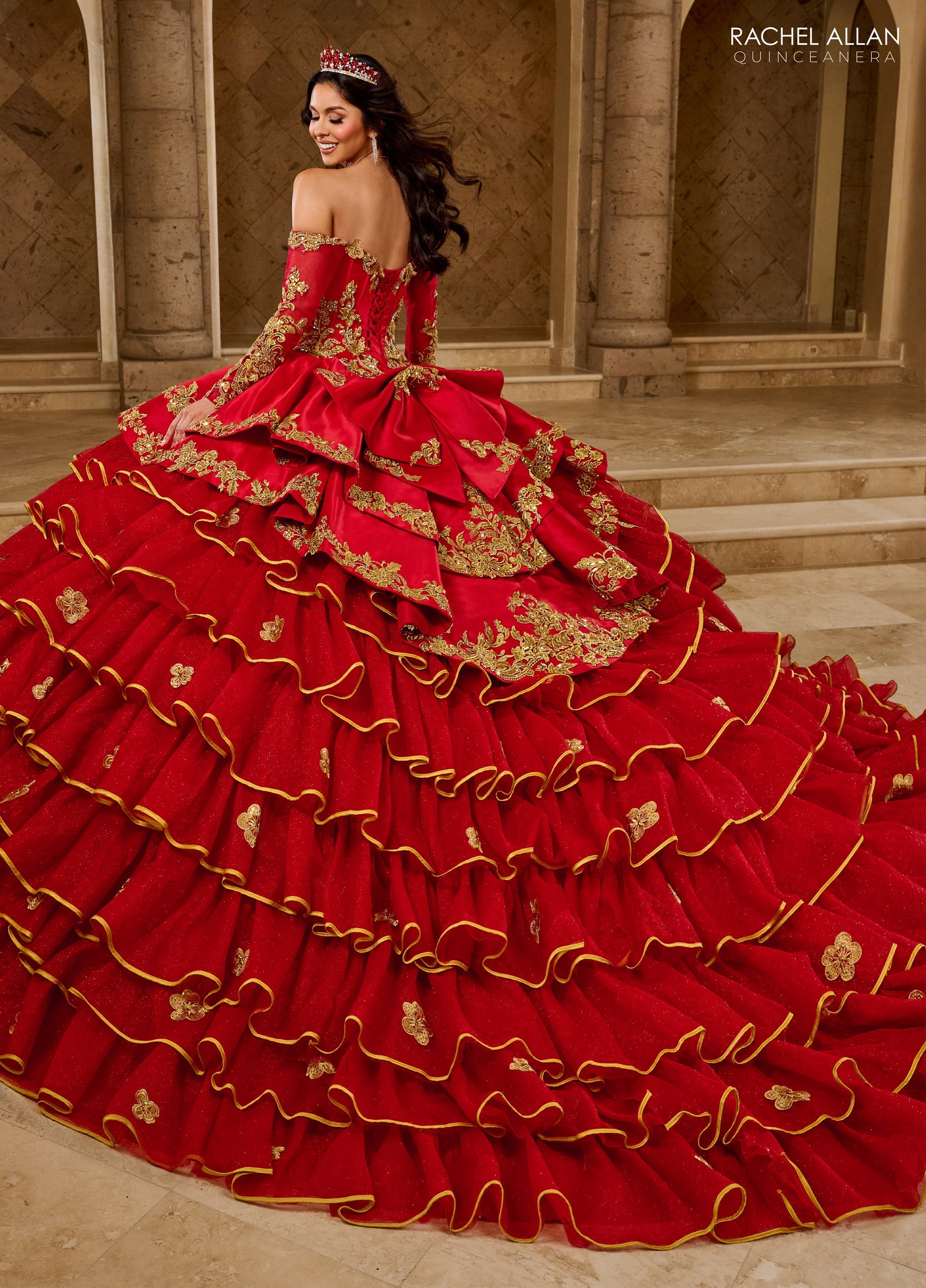 Mary's Bridal Ruffled Charro Quinceanera Dress by Rachel Allan RQ5012 - view 2