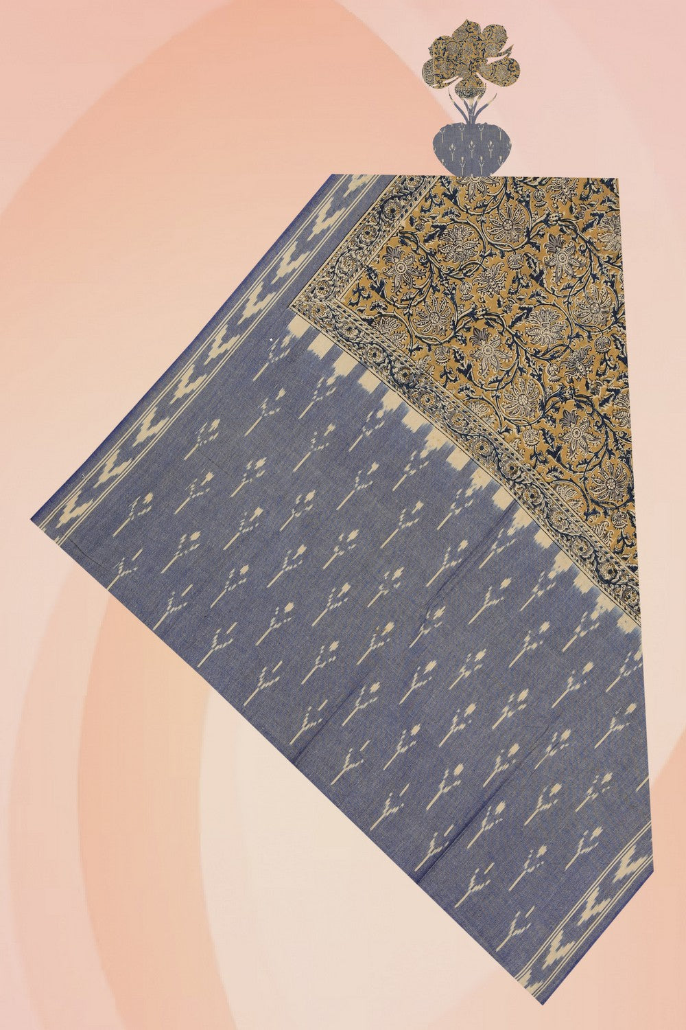 Kalanjali Cotton Kalamkari Print Dupatta
