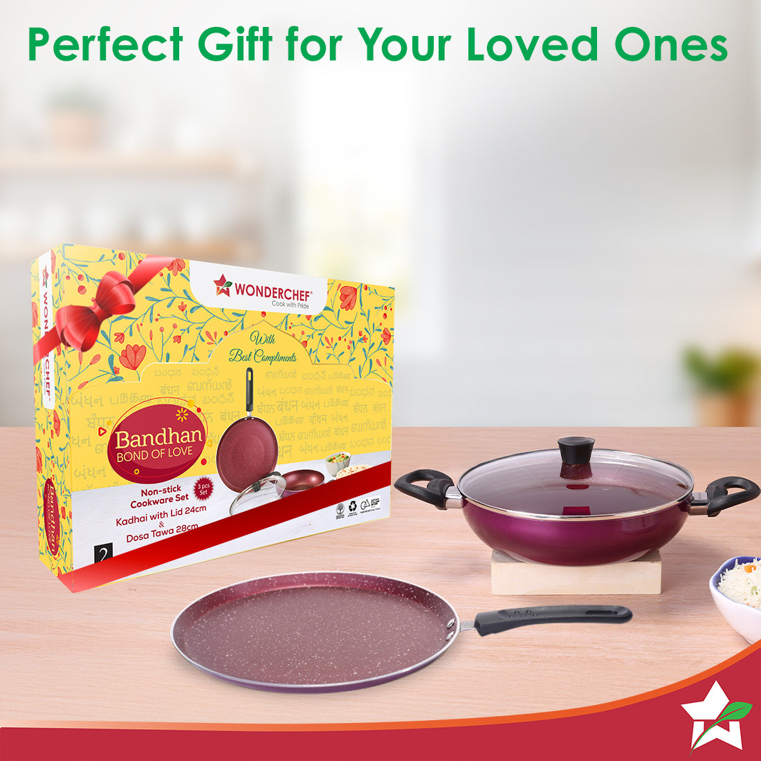 Bandhan Non-stick Cookware 3 Pcs.Set | Dosa Tawa,Kadhai by black tree - view 8