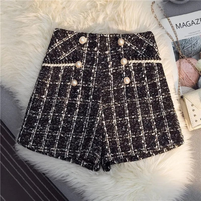 Alamode By Akanksha Kaya Premium Tweed Shorts with Buttons - view 2