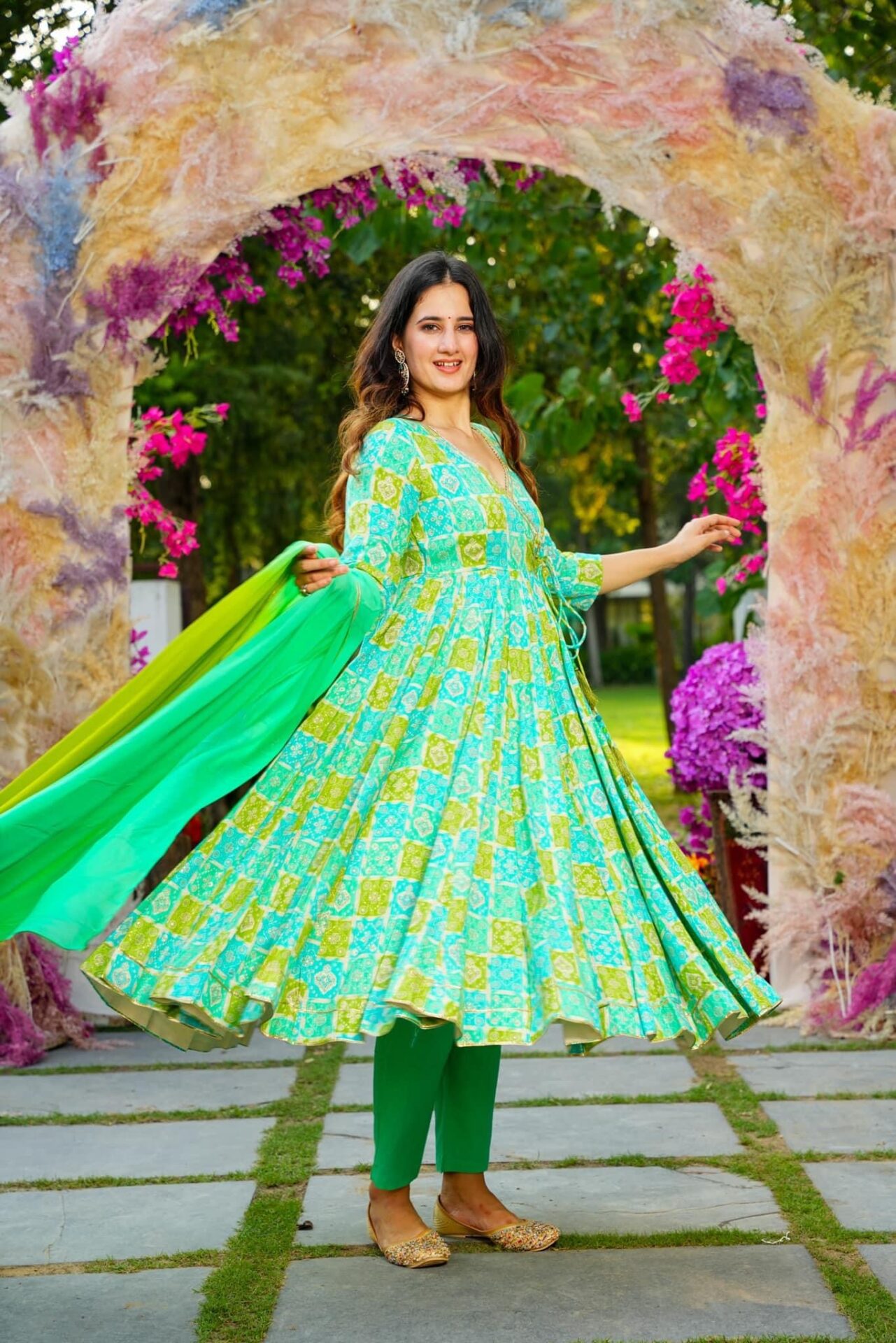 Idaho-o Iris green rayon set