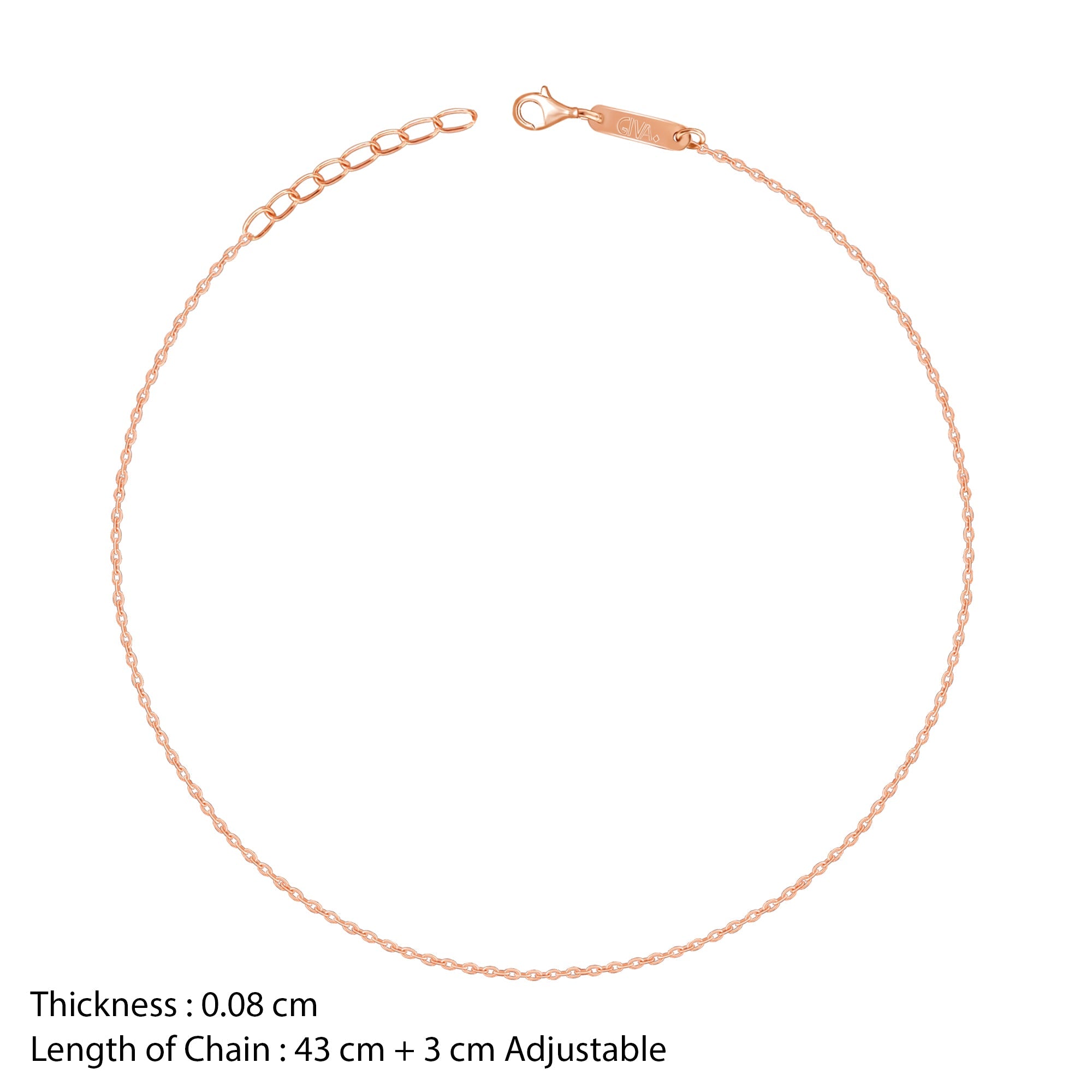 GIVA Jewellery Rose Gold Gracious Chain - view 5