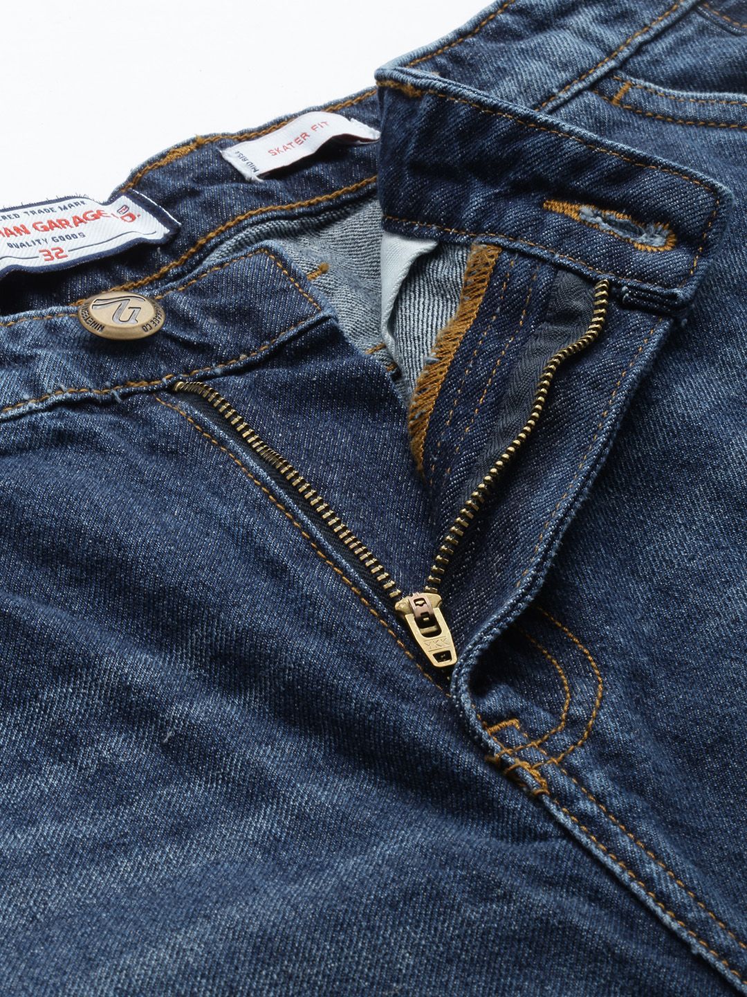 The Indian Garage Co Men's Blue Relaxed Fit Solid Jeans - view 5