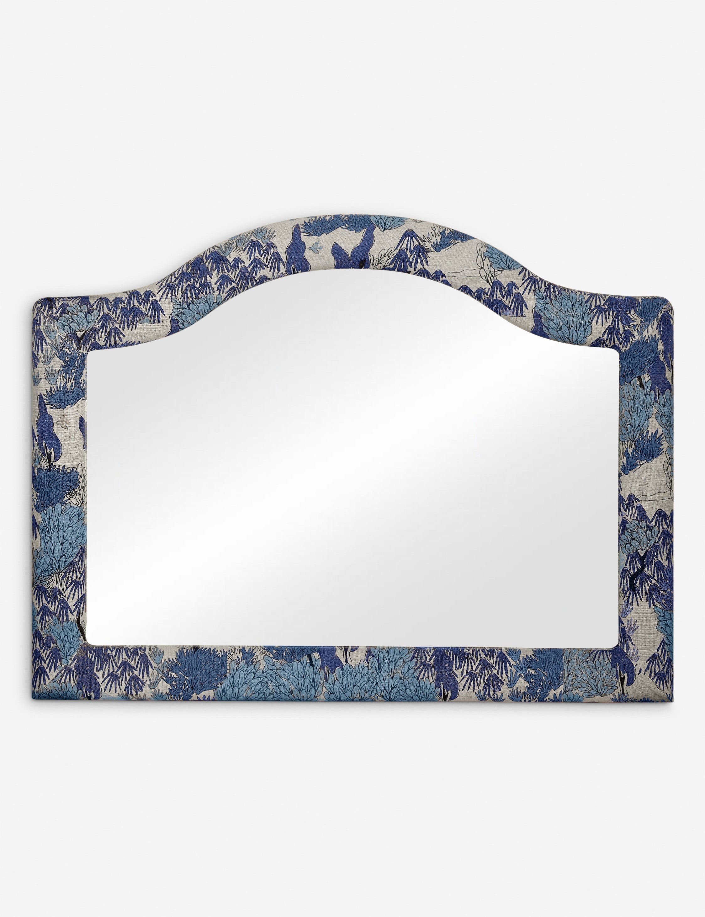 Lulu and Georgia Garden Walk Upholstered Mantel Mirror by Sarah Sherman Samuel