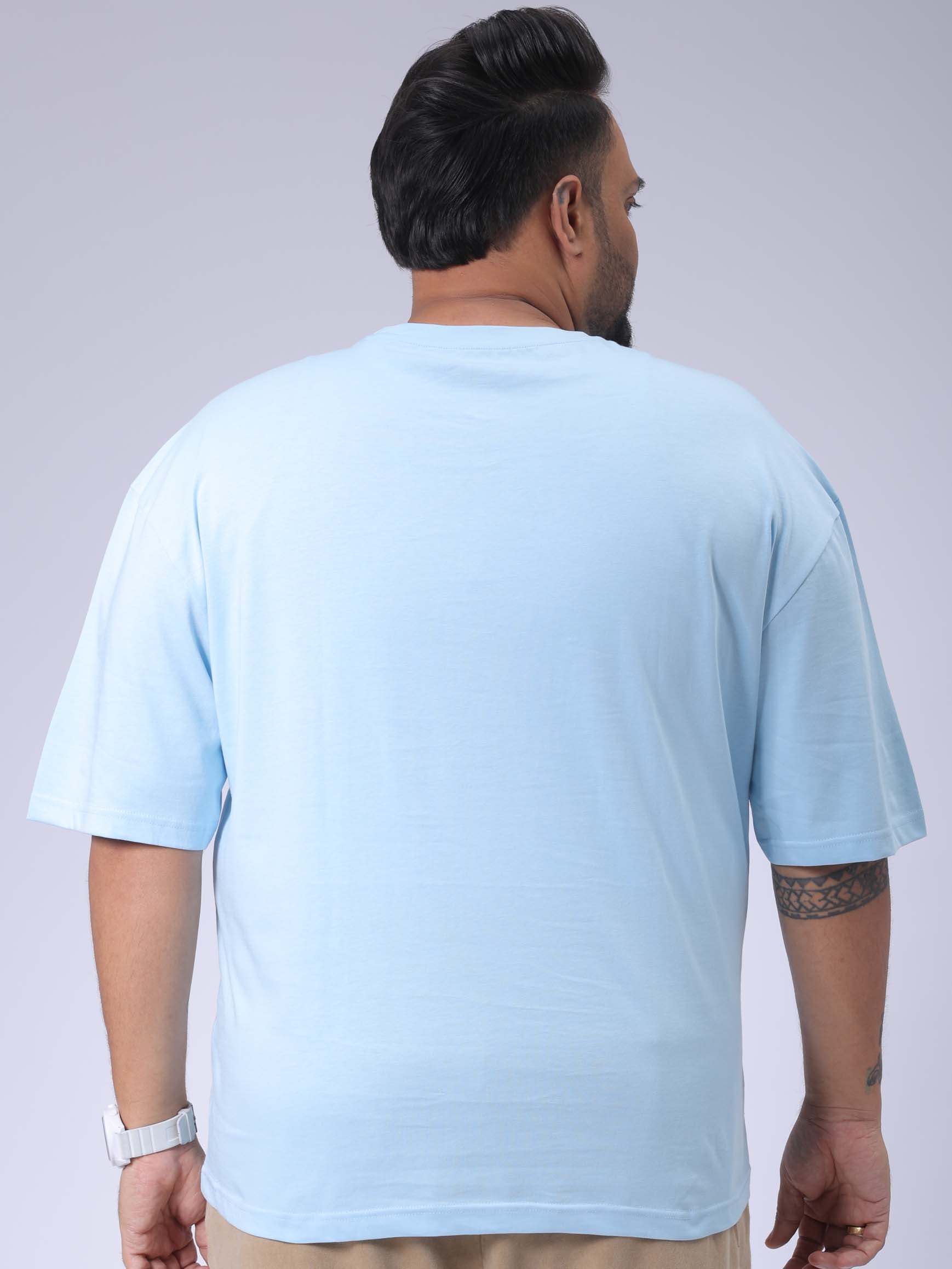 HARDSODA Men's Plus Size Blue Relaxed Fit Printed T-Shirt - view 3
