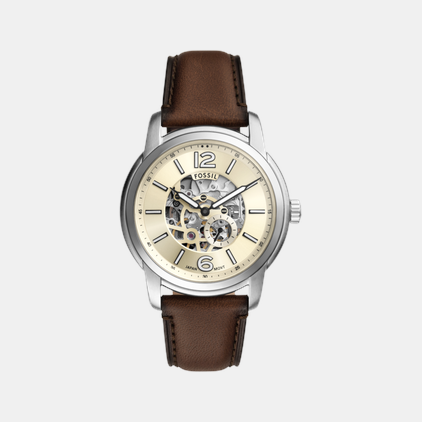 Fossil Heritage Men Automatic Cream Dial Analog Leather Watch ME3264 - view 2