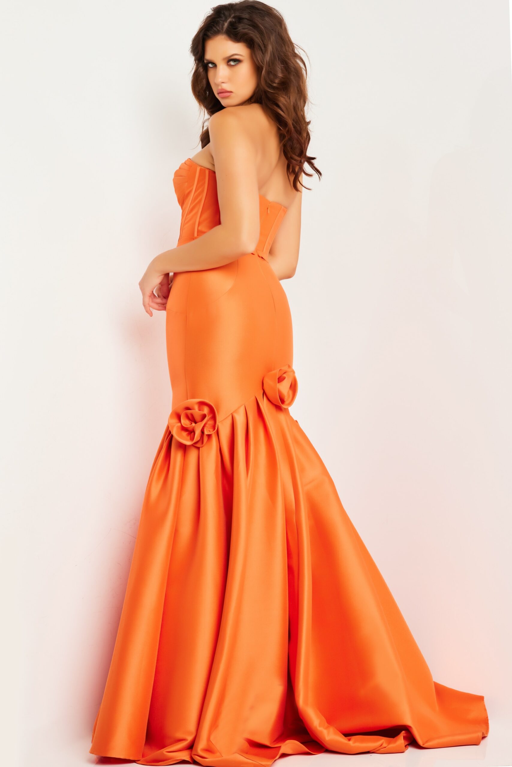 Satin Strapless Corset Mermaid Dress by Jovani 24613 - view 2