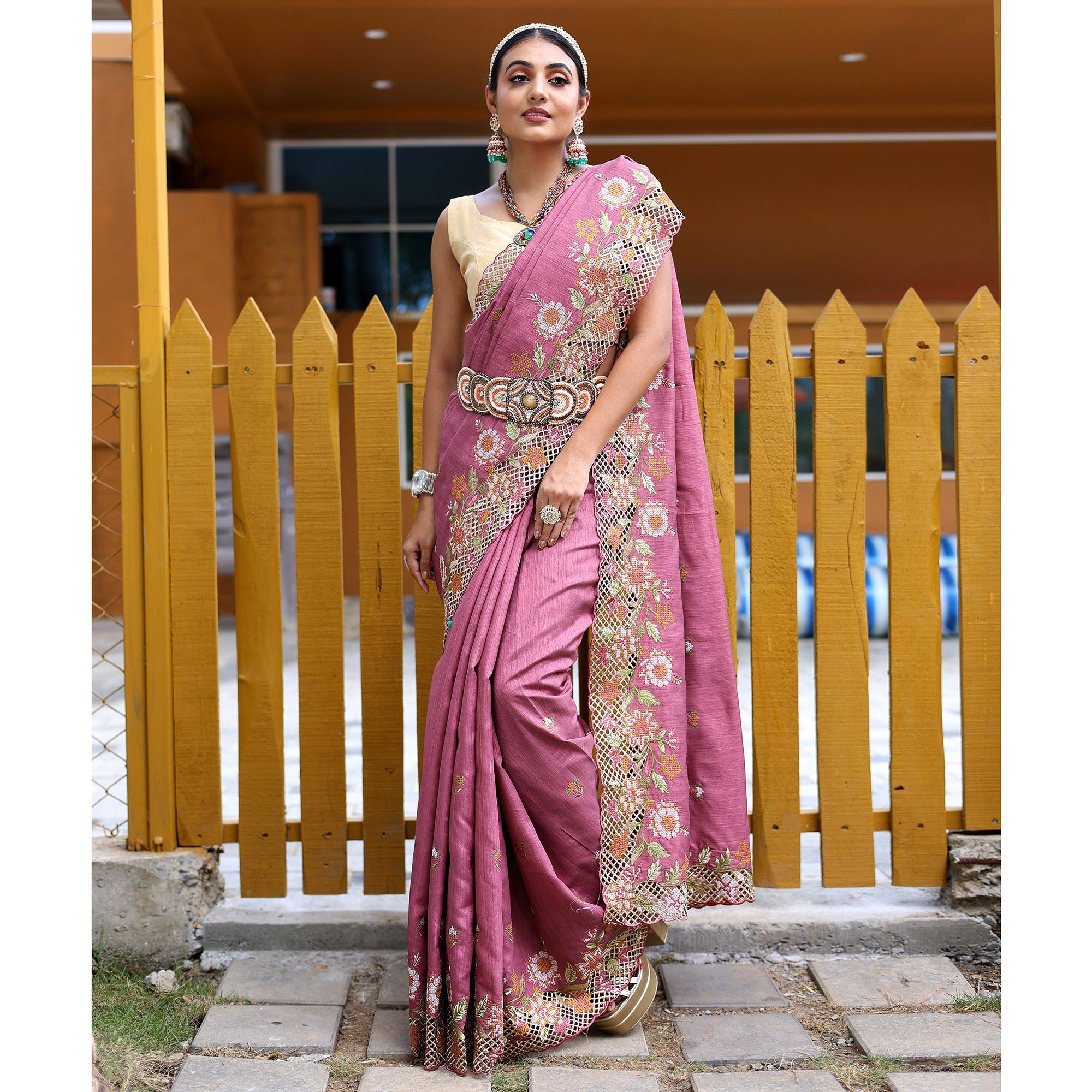 TASARIKA COUTURE Apeksha Lavender Silk Handwork Saree