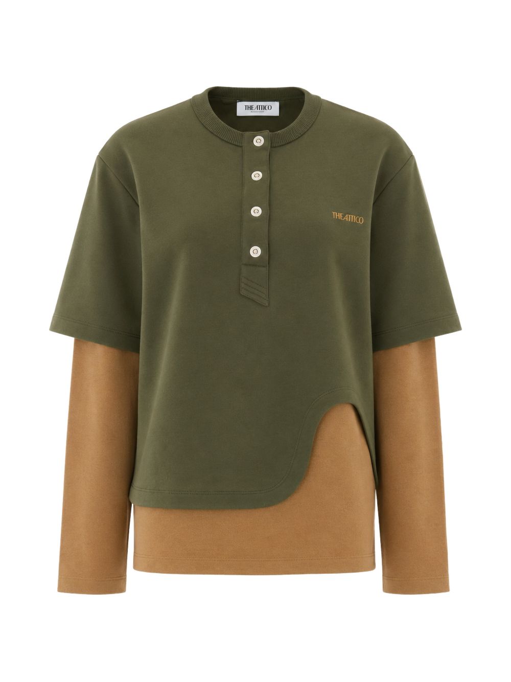 The Attico Color-Block Button Shirt – Outer: Cotton 100%