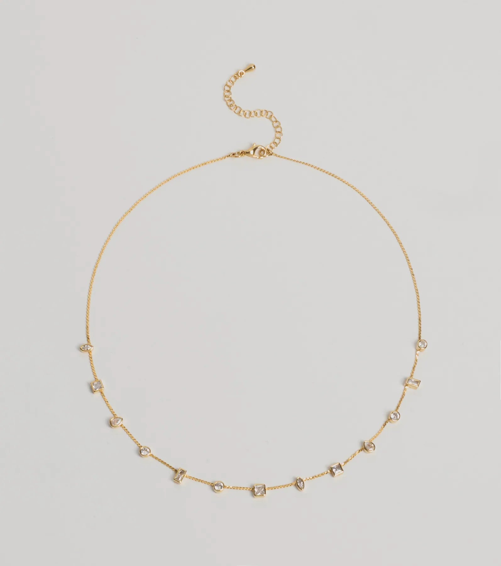 Windsor Dainty Chic Geometric Charm Rhinestone Necklace