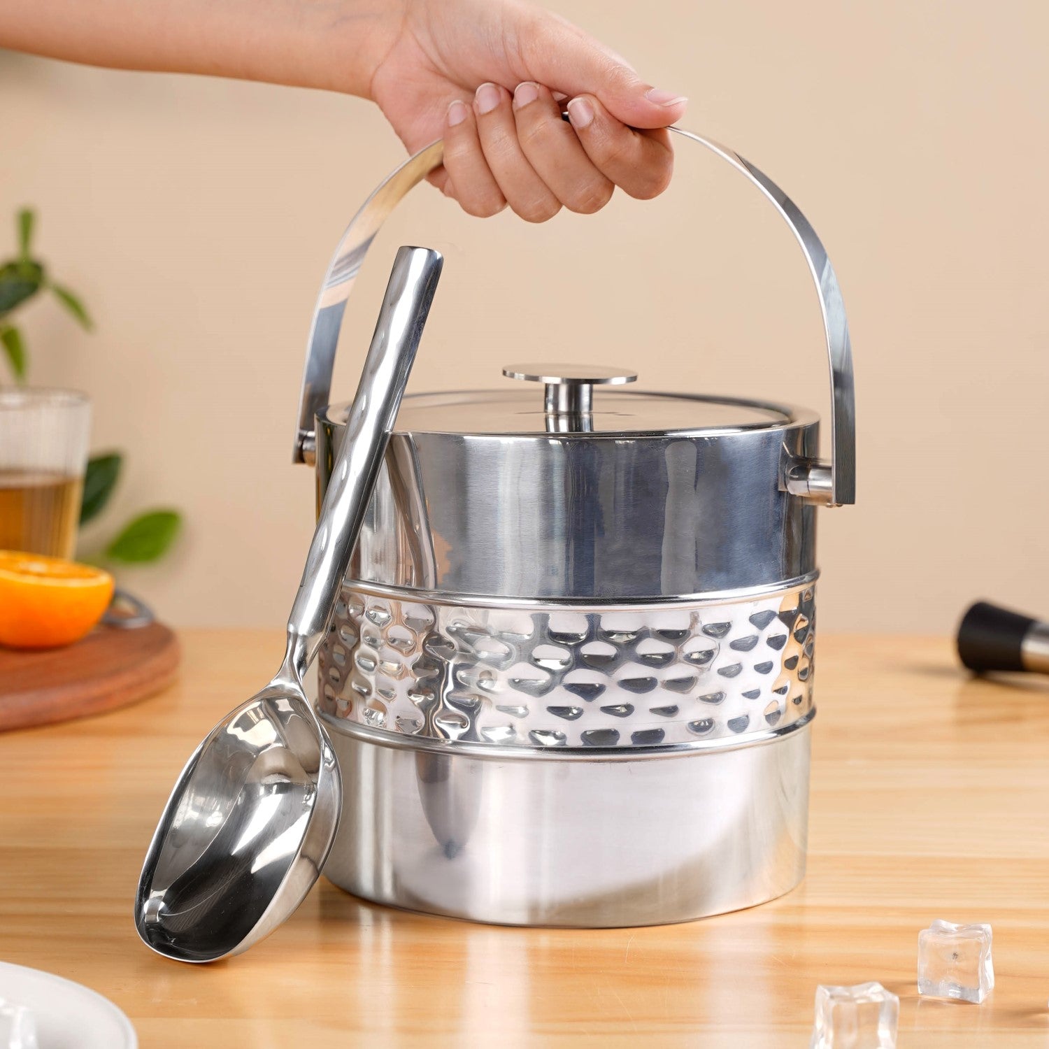 Nestasia Robust Stainless Steel Ice Bucket With Scoop Shovel 2200ml - view 4