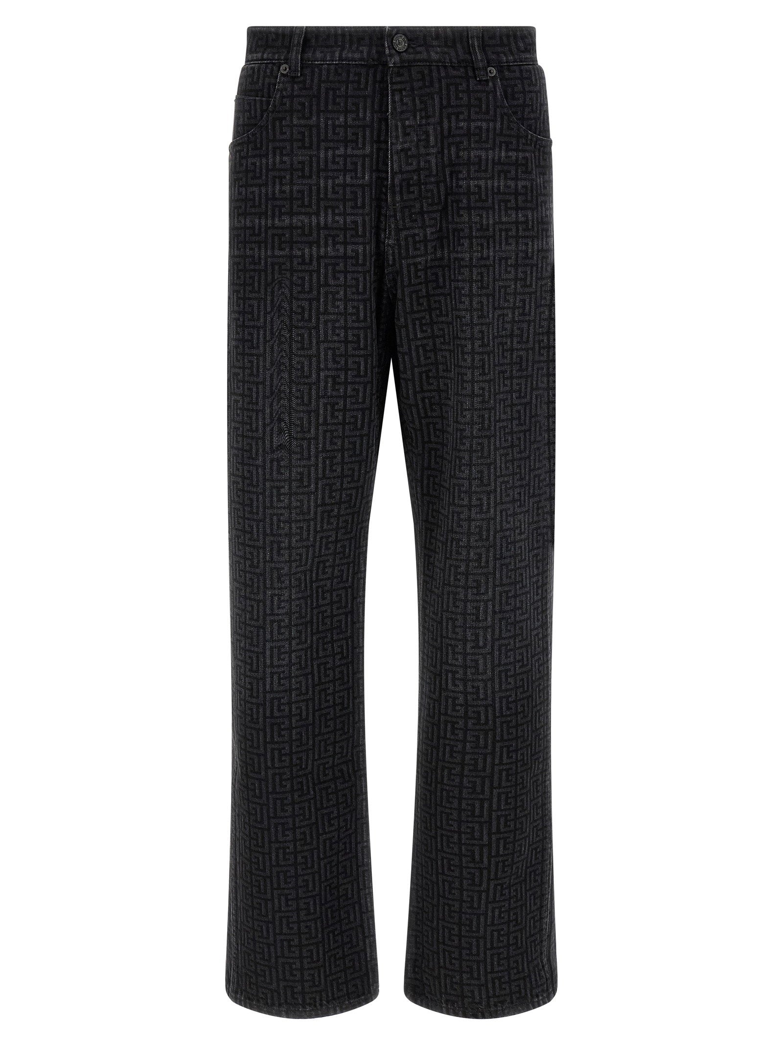 Balmain Monogram Pattern Jeans – 100% cotton
