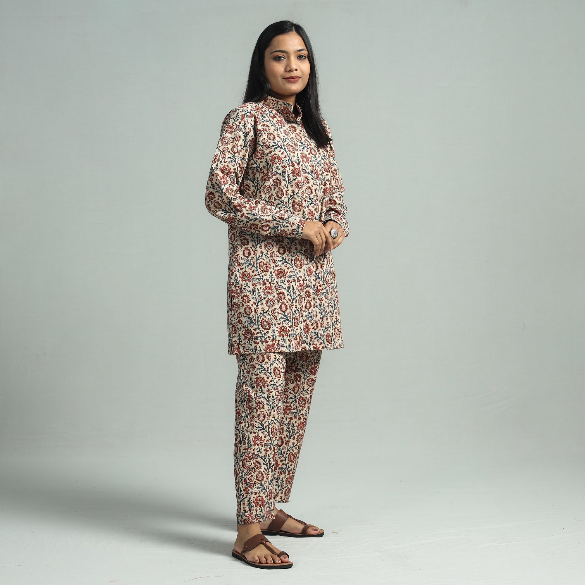 ITOKRI CASUALS Beige - Pedana Kalamkari Block Printed Cotton Co-Ord Set - view 2