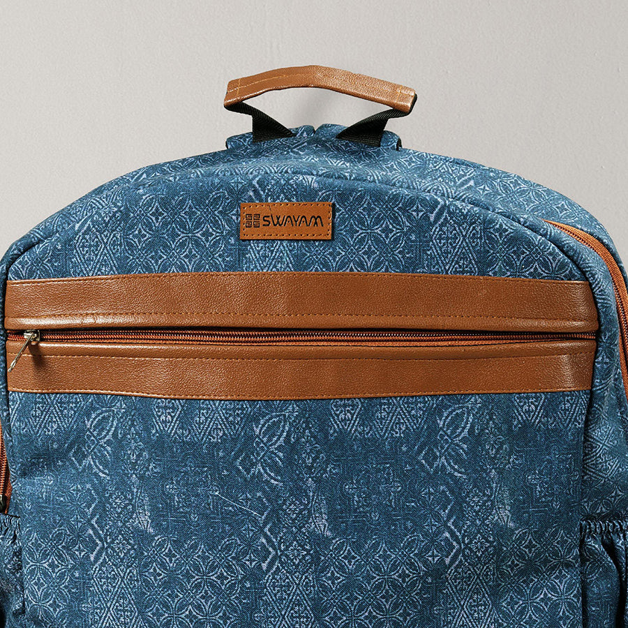 Swayam India Digitally Printed Blue Backpack - view 2