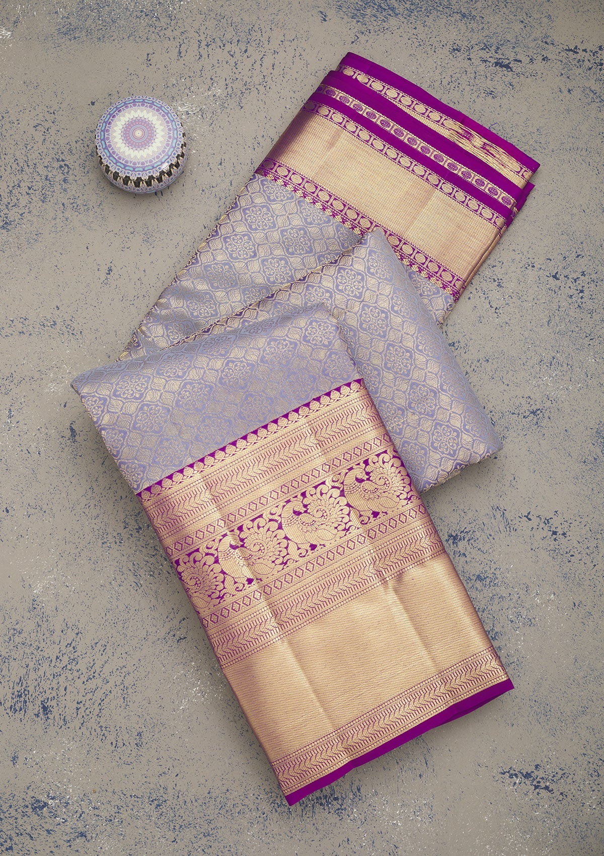 Koskii Lavender Zariwork Pure Silk Saree – Women's