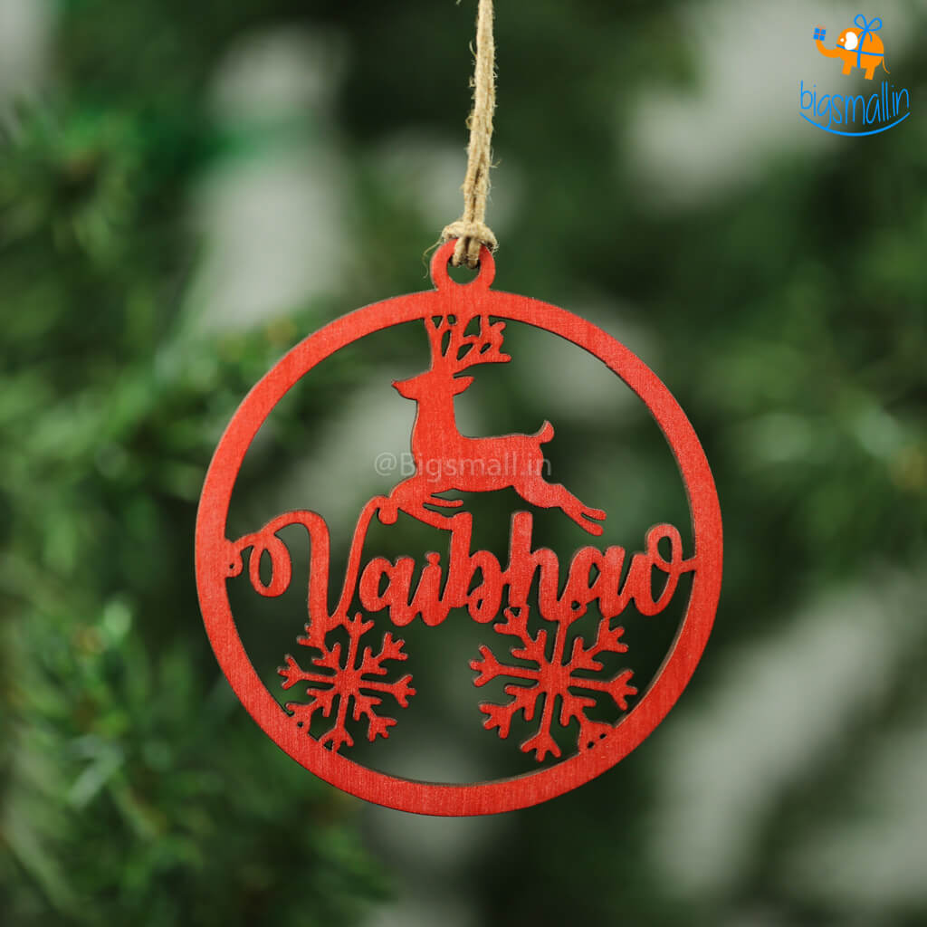 Chitra Chaya Personalized Name Wooden Christmas Ornament | COD Not Available - view 2