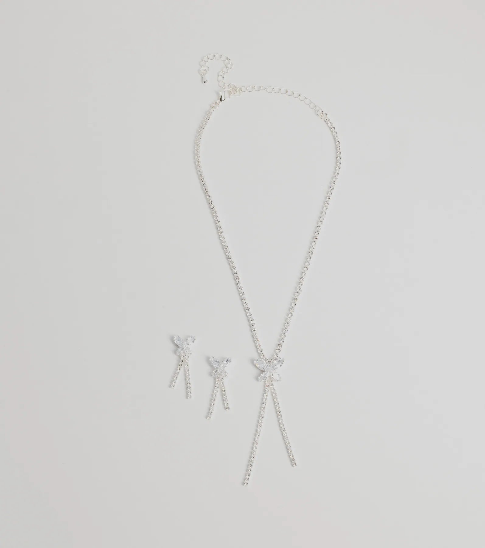 Windsor Luxe Butterfly Rhinestone Necklace And Earrings Set