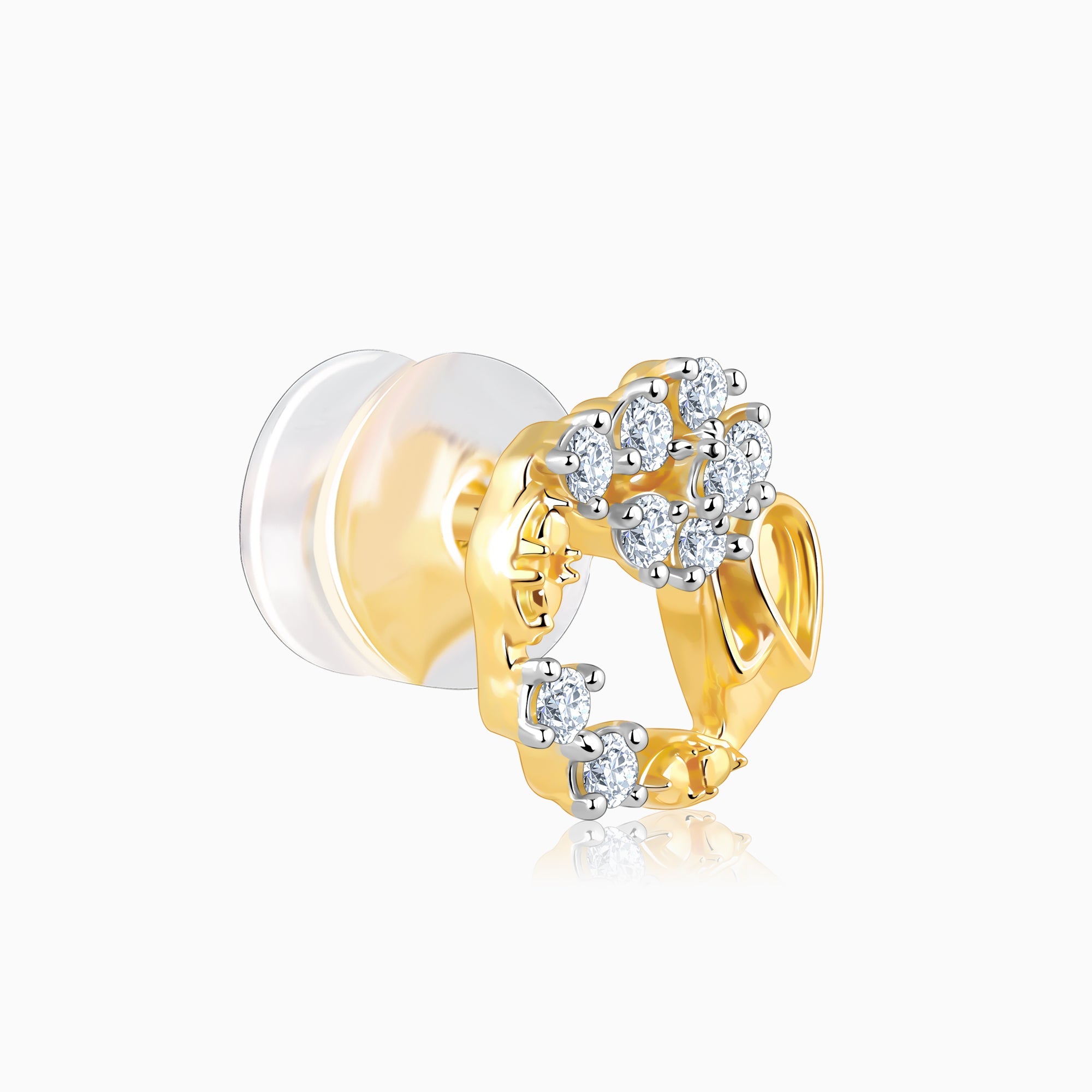 GIVA Jewellery Gold Unfurl Diamond Earrings - view 4
