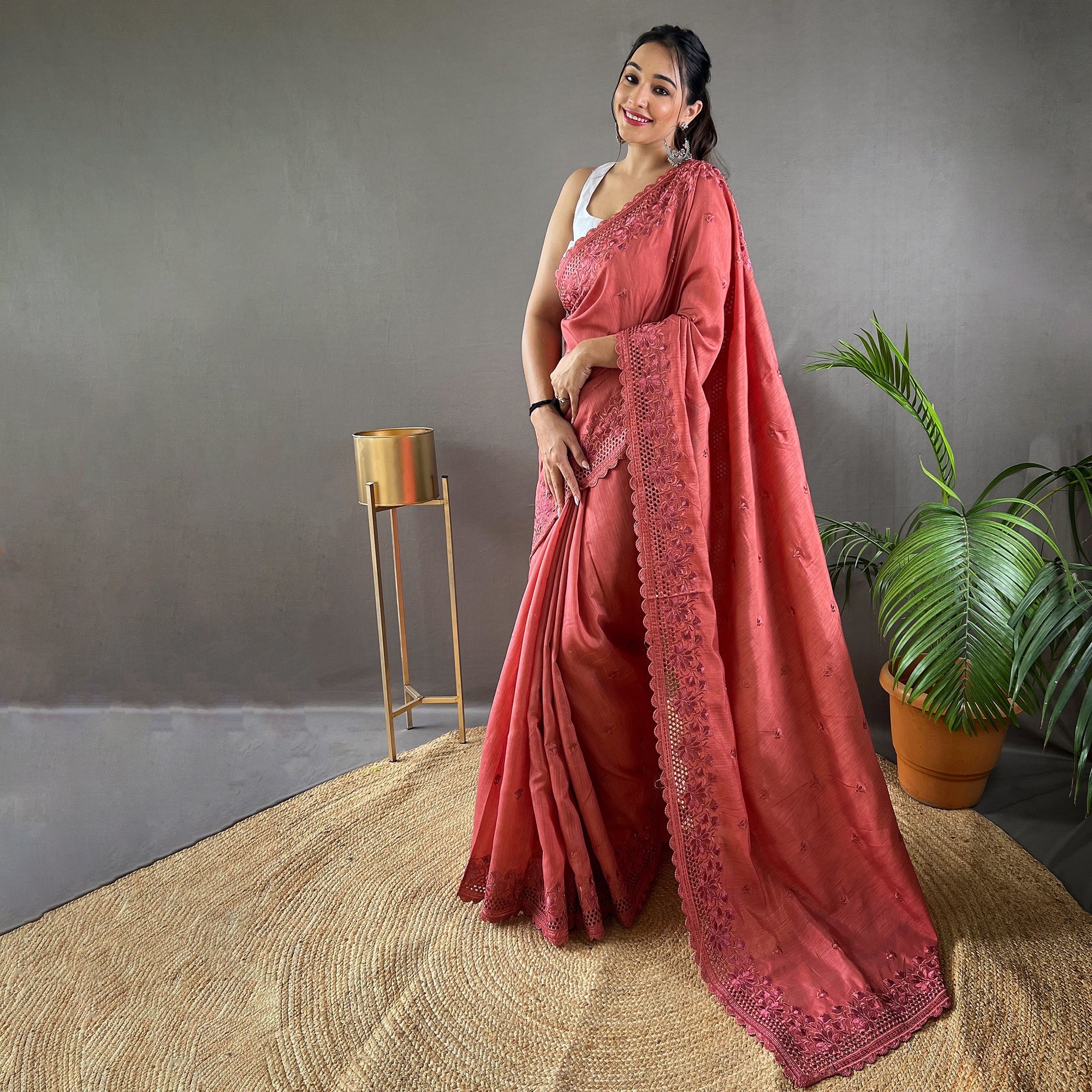 TASARIKA COUTURE Amaira Dark Pink Matka Silk Handwork Saree