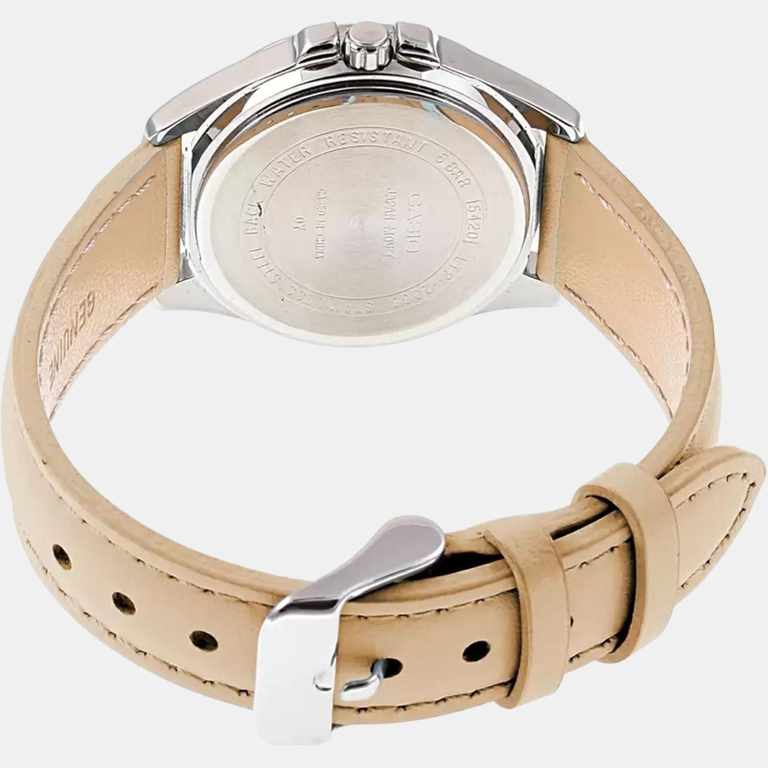 Casio Enticer Women Quartz Yellow Dial Chronograph Leather Watch A1576 - view 4
