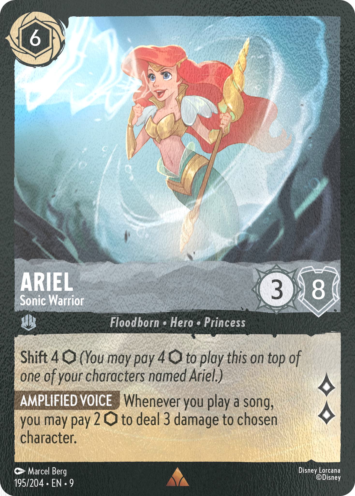 204 fabled cold – Lorcana Ariel - Sonic Warrior - 195/204 [Fabled] [Cold Foil]
