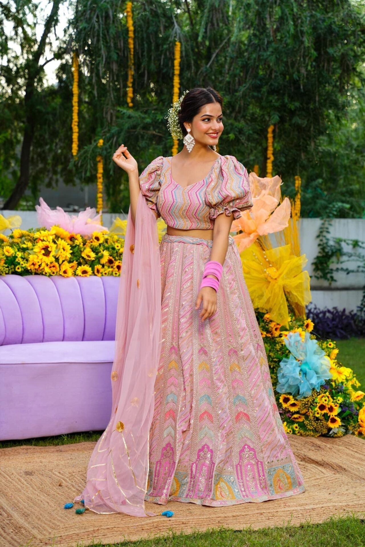 Idaho-o Pink Marshmallow lehenga choli set – Women's