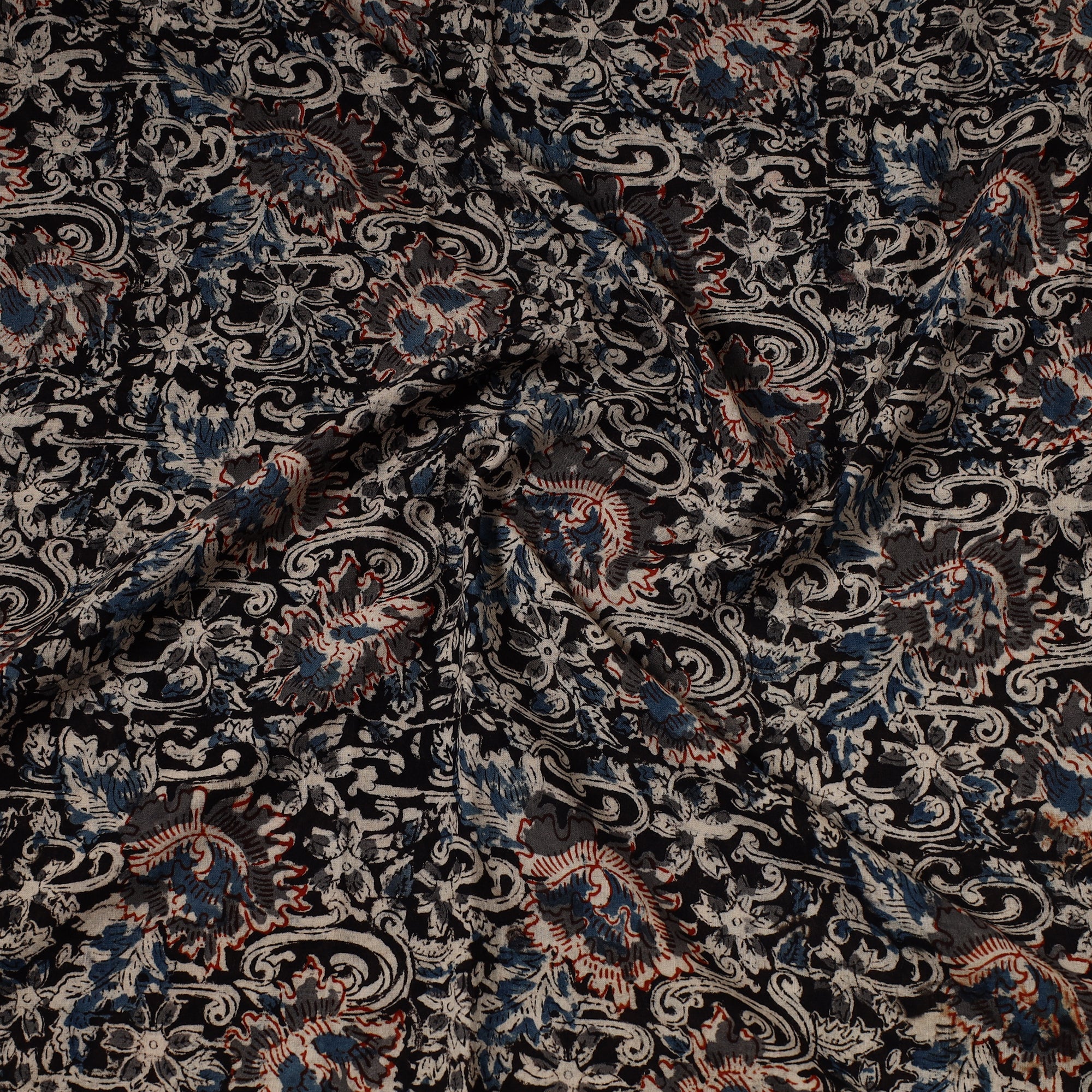 SOUTH KARGHA Black - Kalamkari Block Printed Cotton Precut Fabric (1.8 meter) 71 - view 2